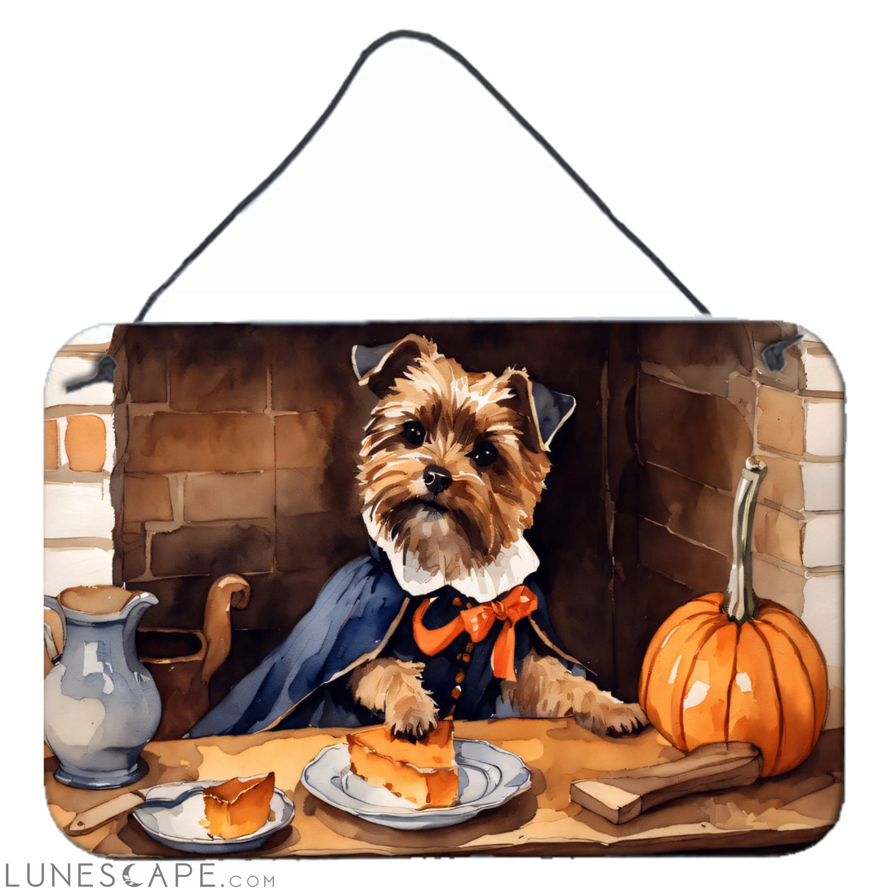 Border Terrier Thanksgiving Fall Kitchen Pumpkins Wall or Door Hanging Prints LUNESCAPE