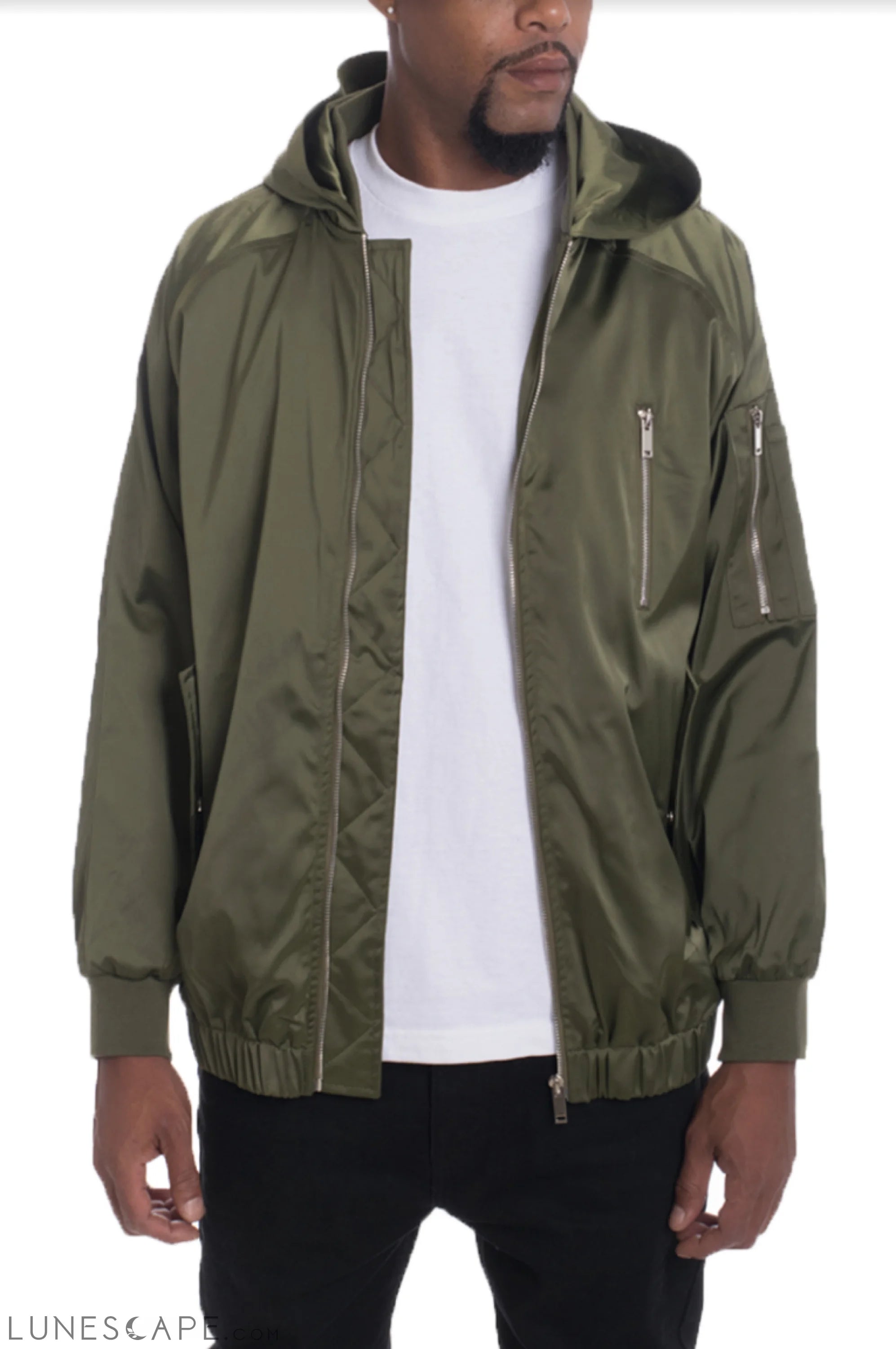 Bourne Hooded Satin Windbreaker LUNESCAPE