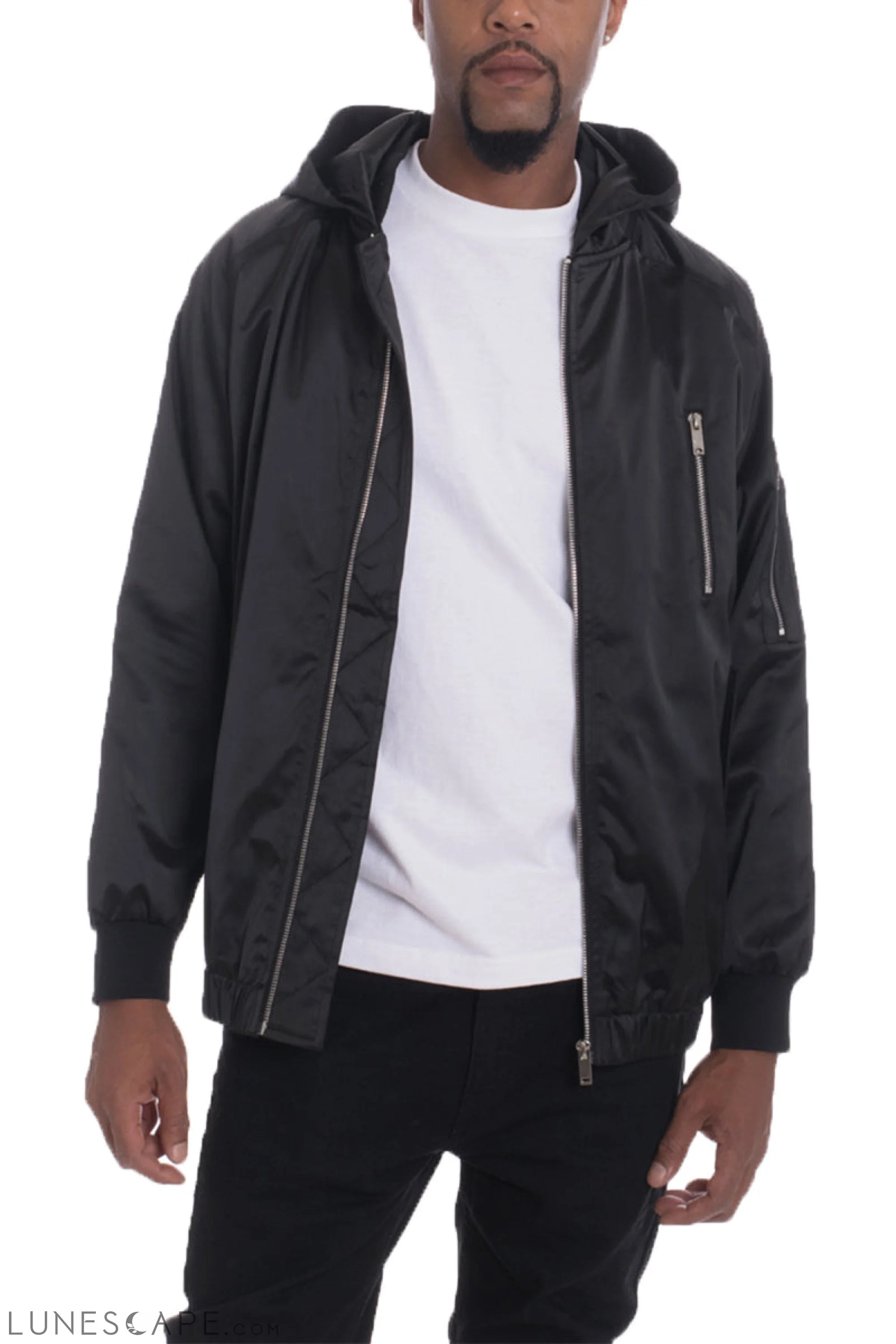 Bourne Hooded Satin Windbreaker LUNESCAPE