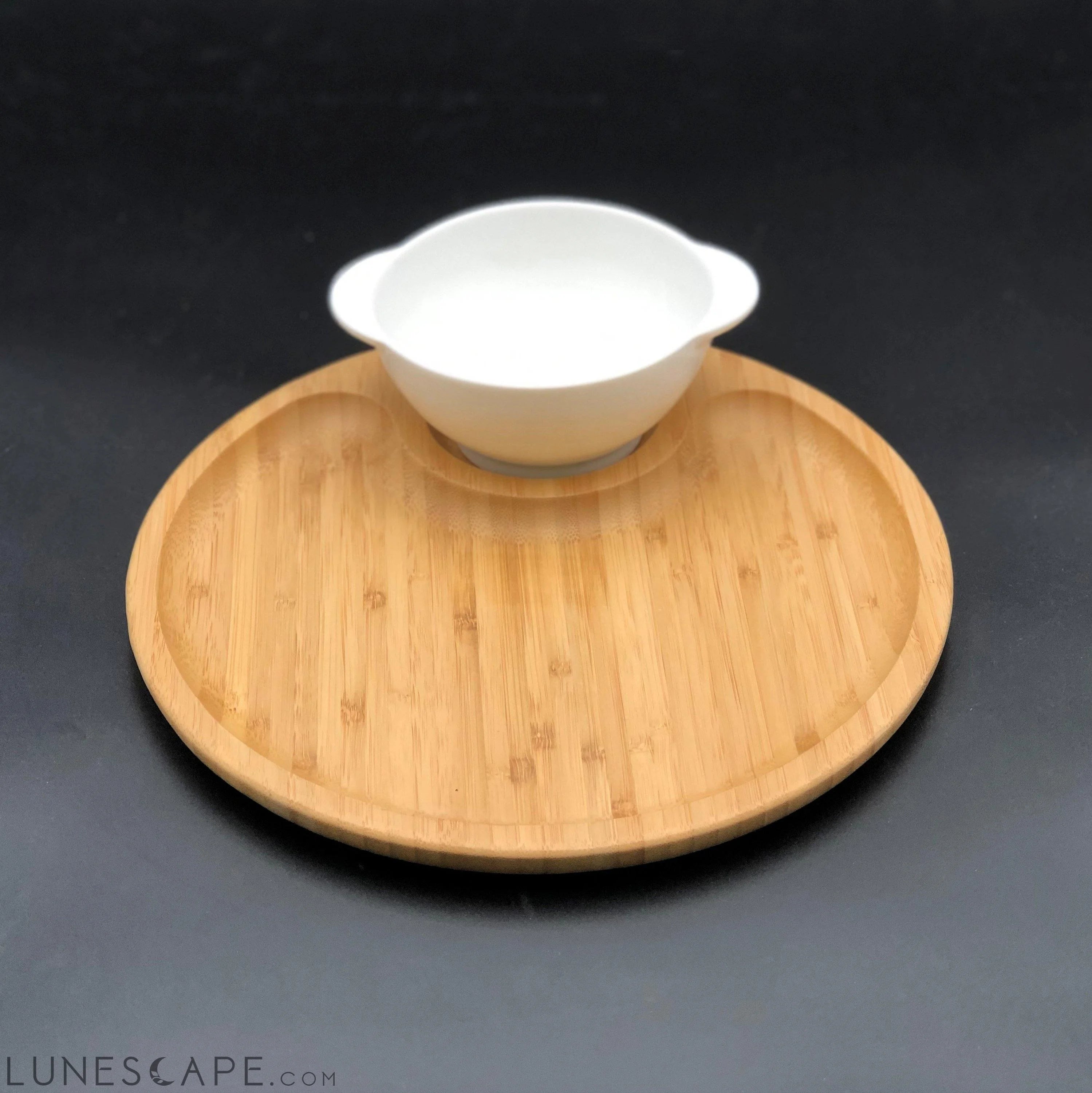 Bowl and Plate Set - Bamboo and Porcelain LUNESCAPE