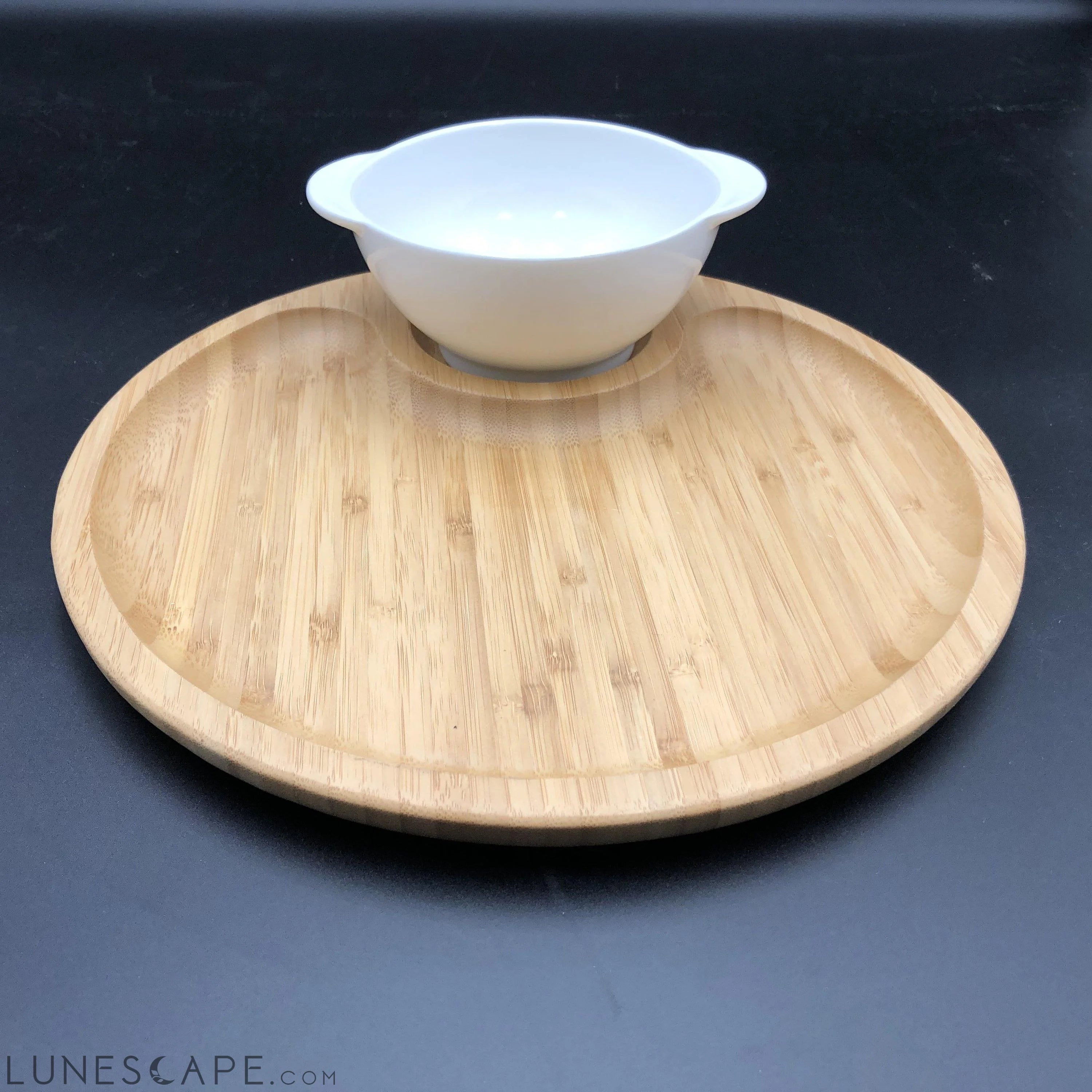 Bowl and Plate Set - Bamboo and Porcelain LUNESCAPE