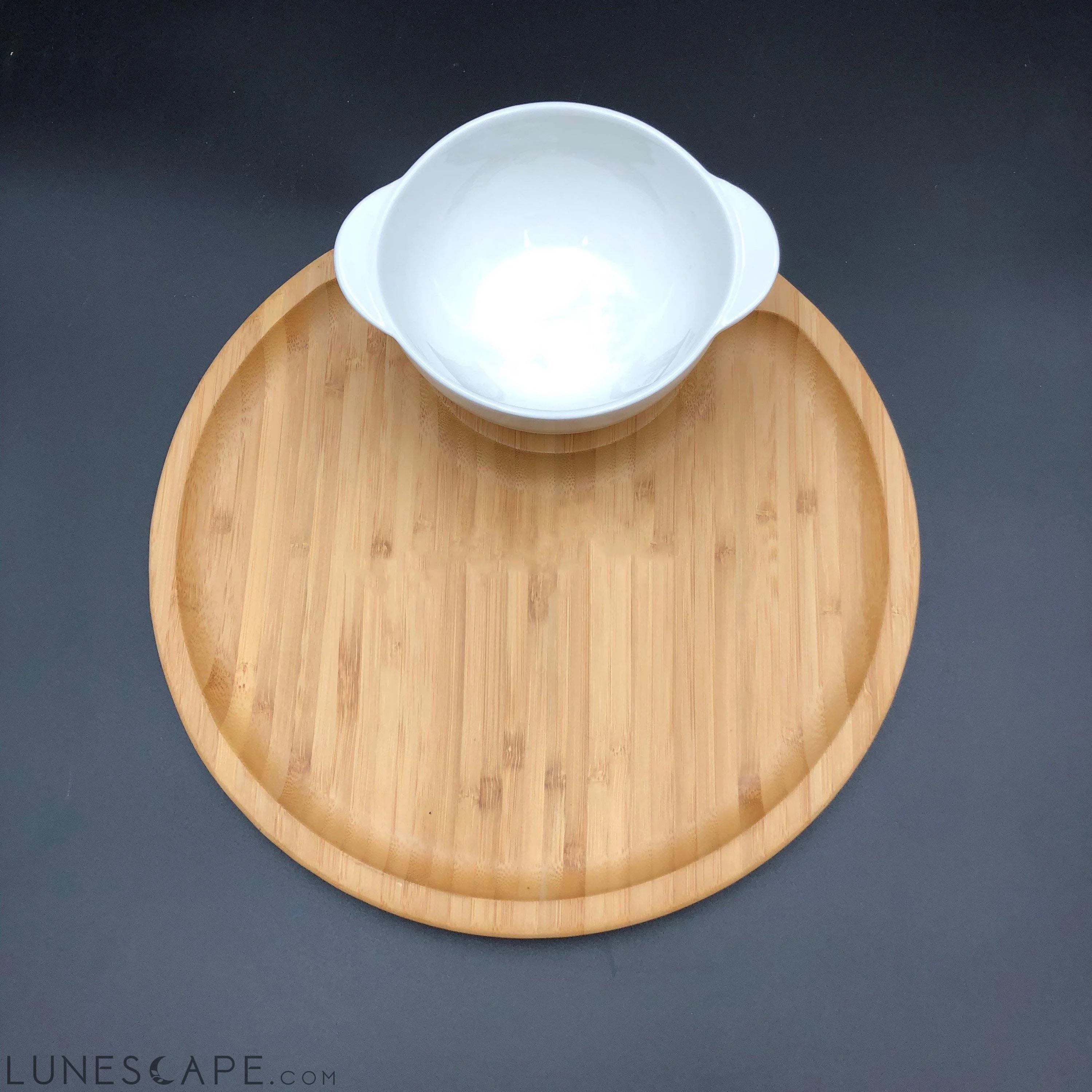 Bowl and Plate Set - Bamboo and Porcelain LUNESCAPE