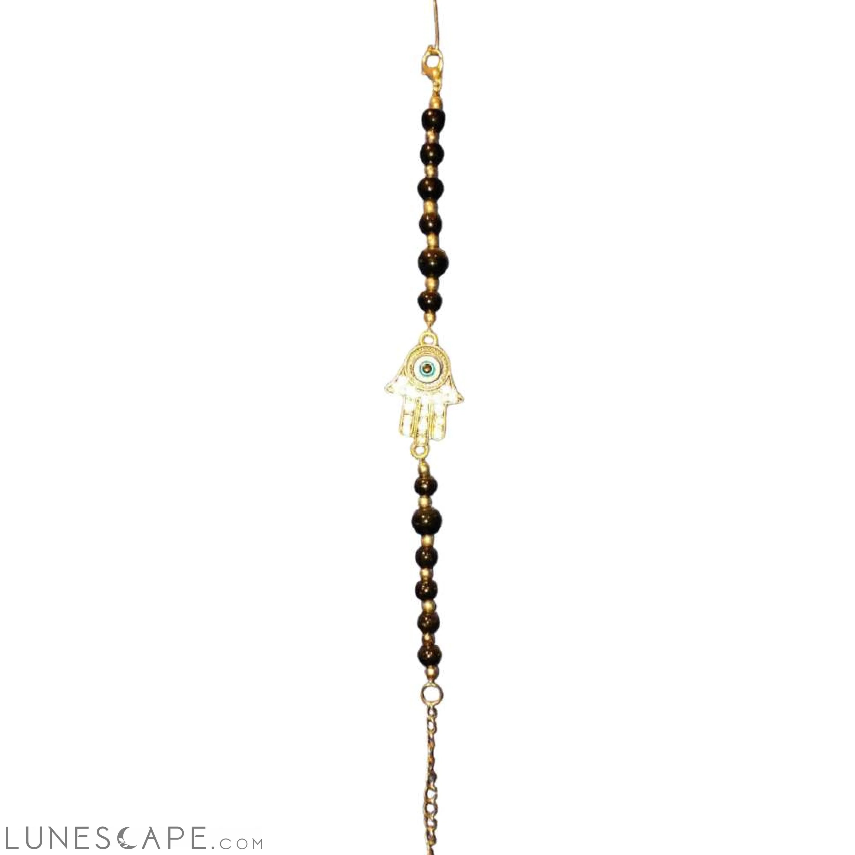 Bracelet Khmissa Dainty Gold Beaded Hamsa Bracelet LUNESCAPE