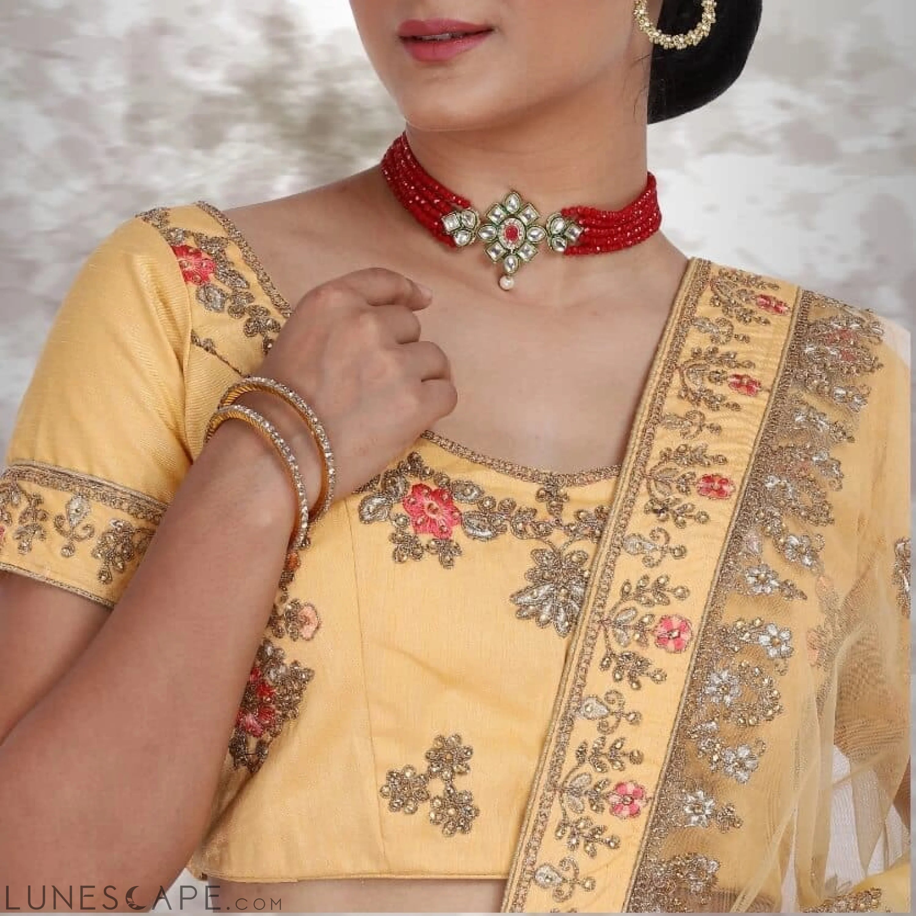 Bridal Lehenga Choli in Yellow LUNESCAPE