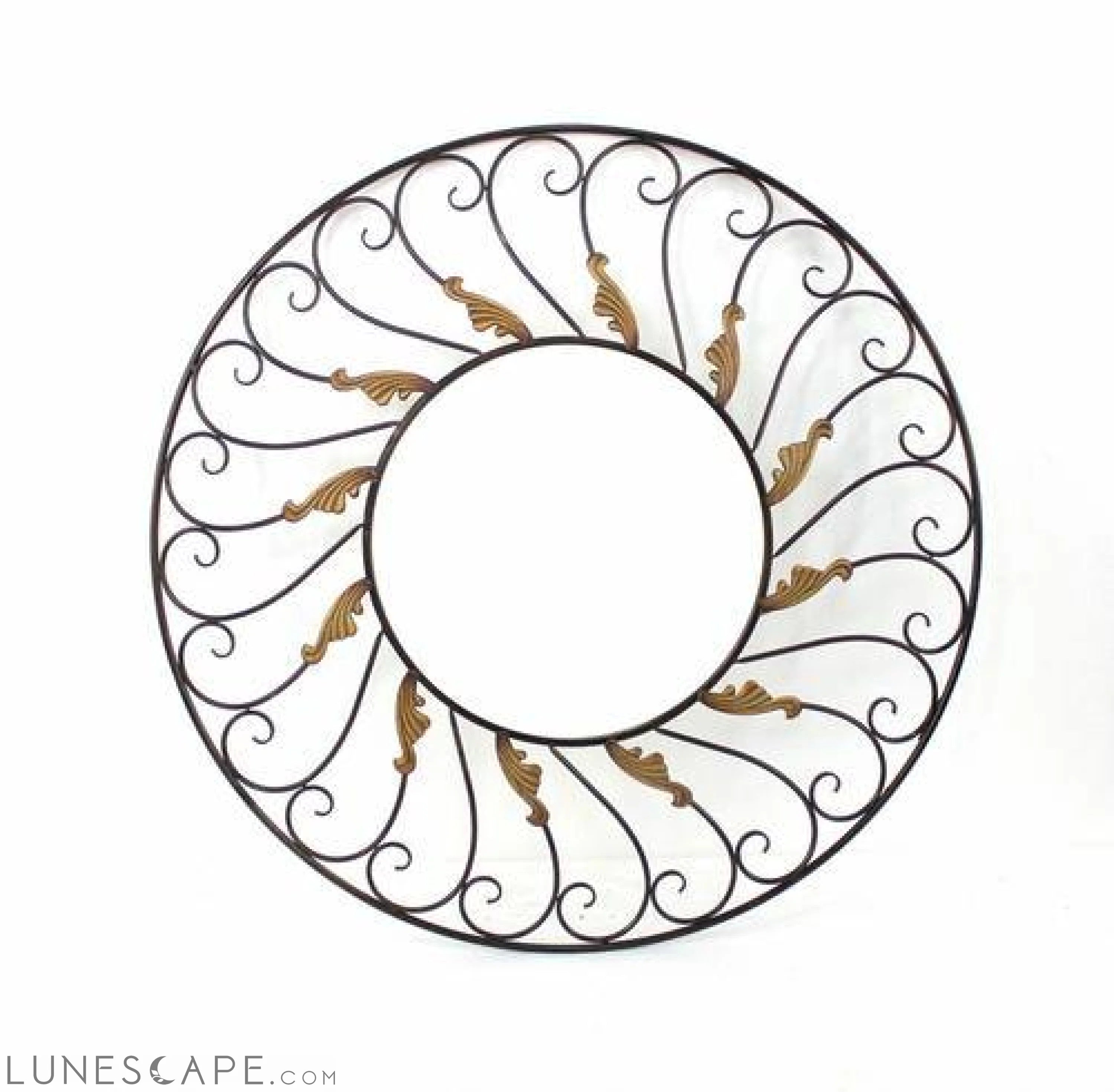 Bronze Vintage Wall Mirror - 37.5" x 37.5" x 1.25 LUNESCAPE