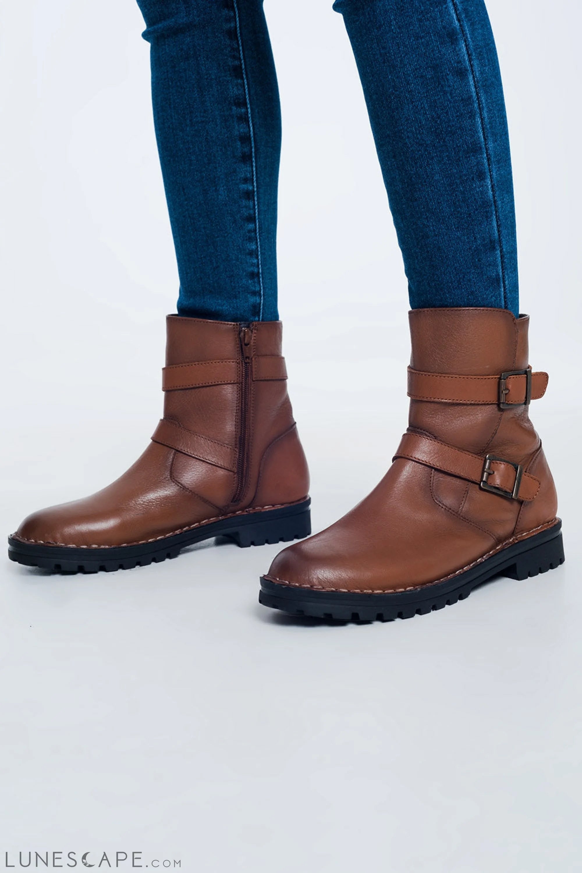 Brown Buckled Boots LUNESCAPE