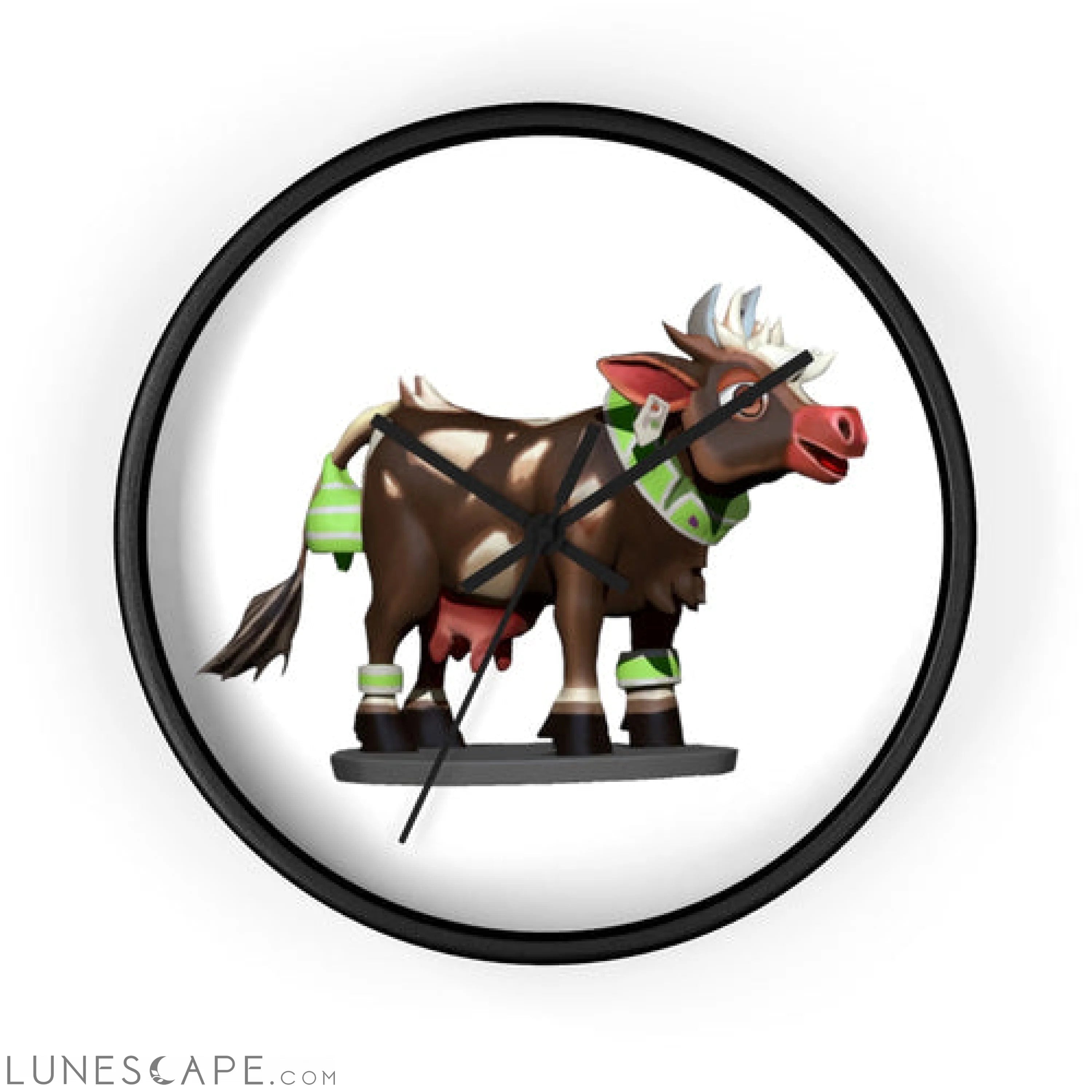 Brown Cow Wall clock LUNESCAPE
