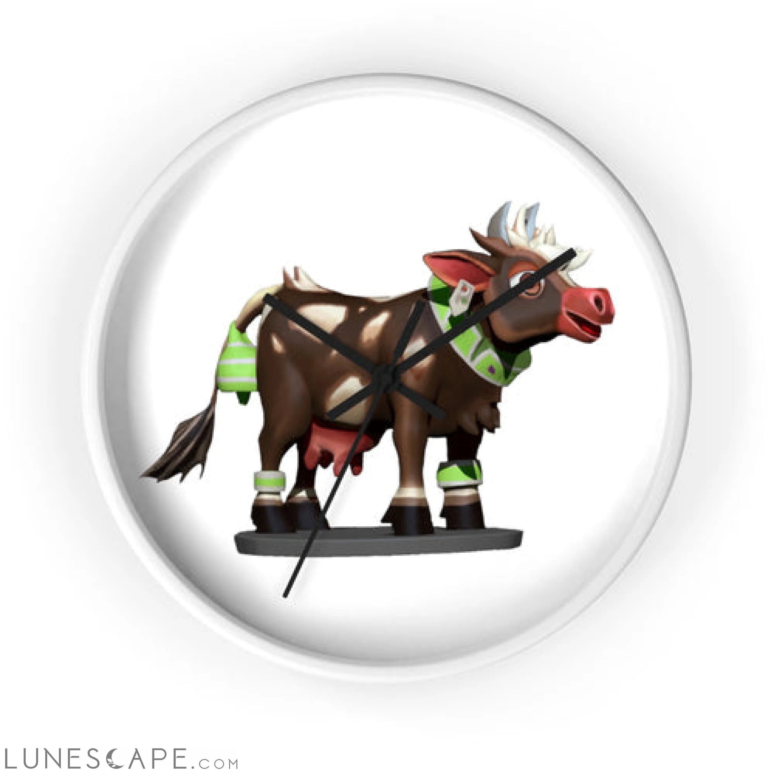 Brown Cow Wall clock LUNESCAPE