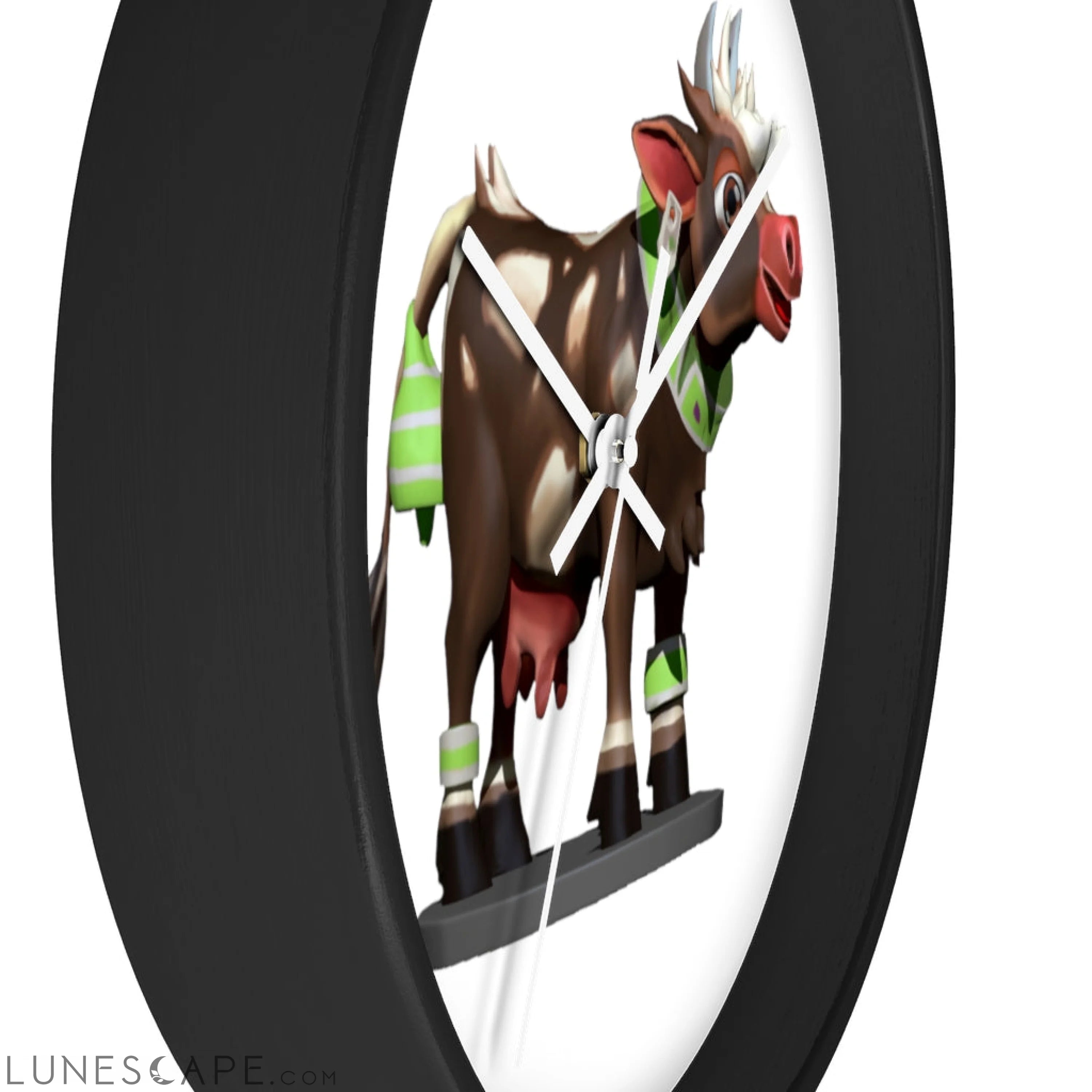 Brown Cow Wall clock LUNESCAPE
