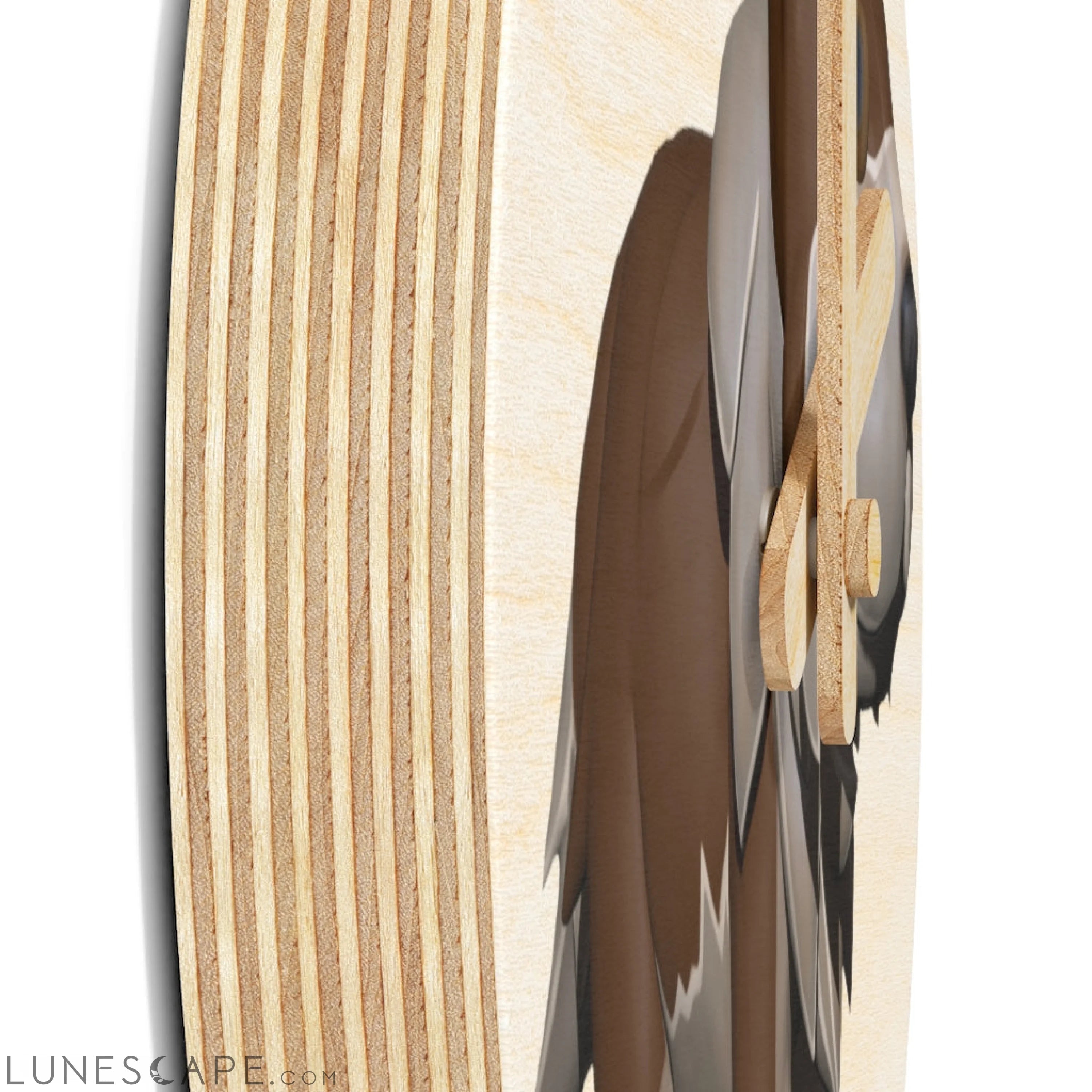 Brown Dog Wooden Wall Clock LUNESCAPE