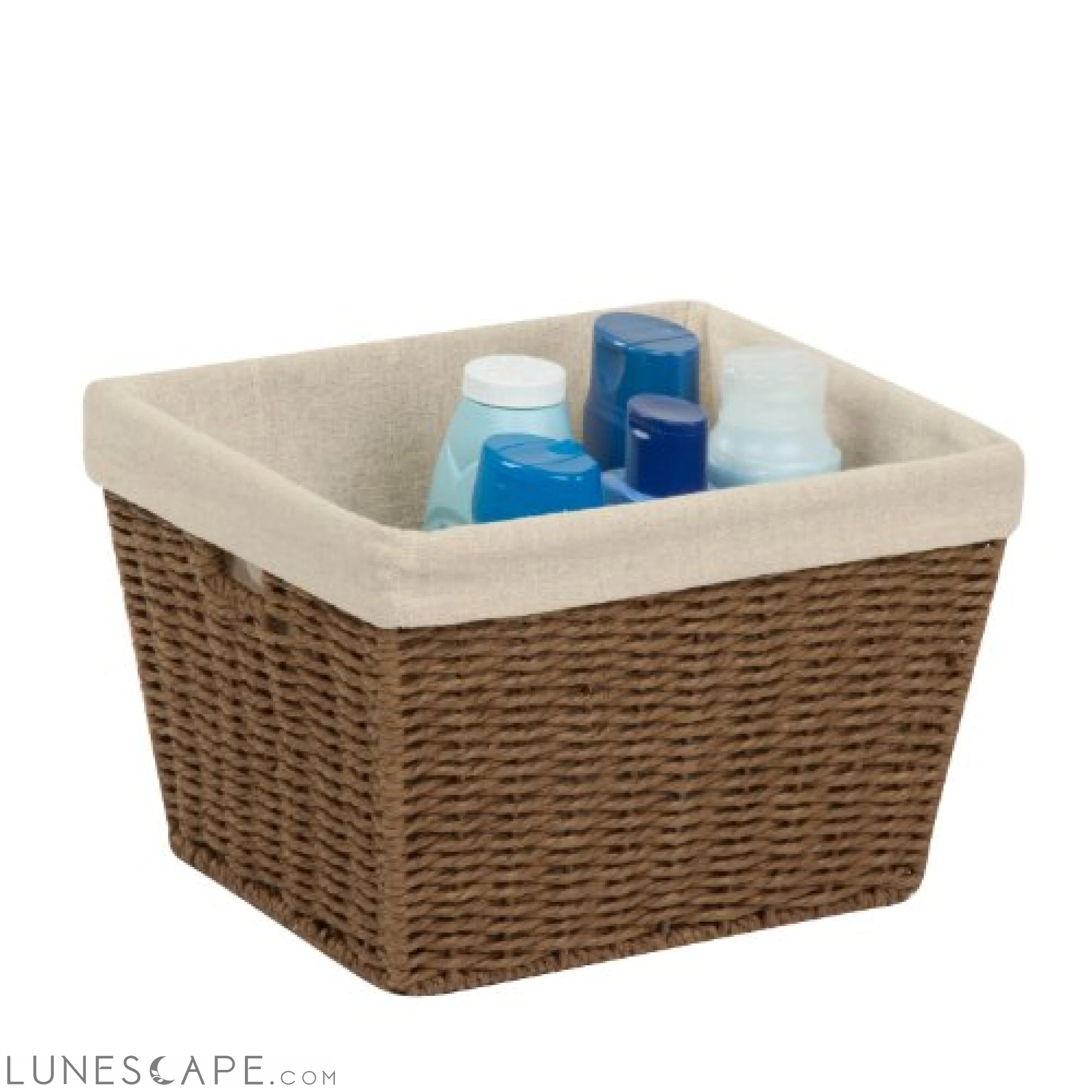 Brown Rope Storage Basket - Linen Lined LUNESCAPE
