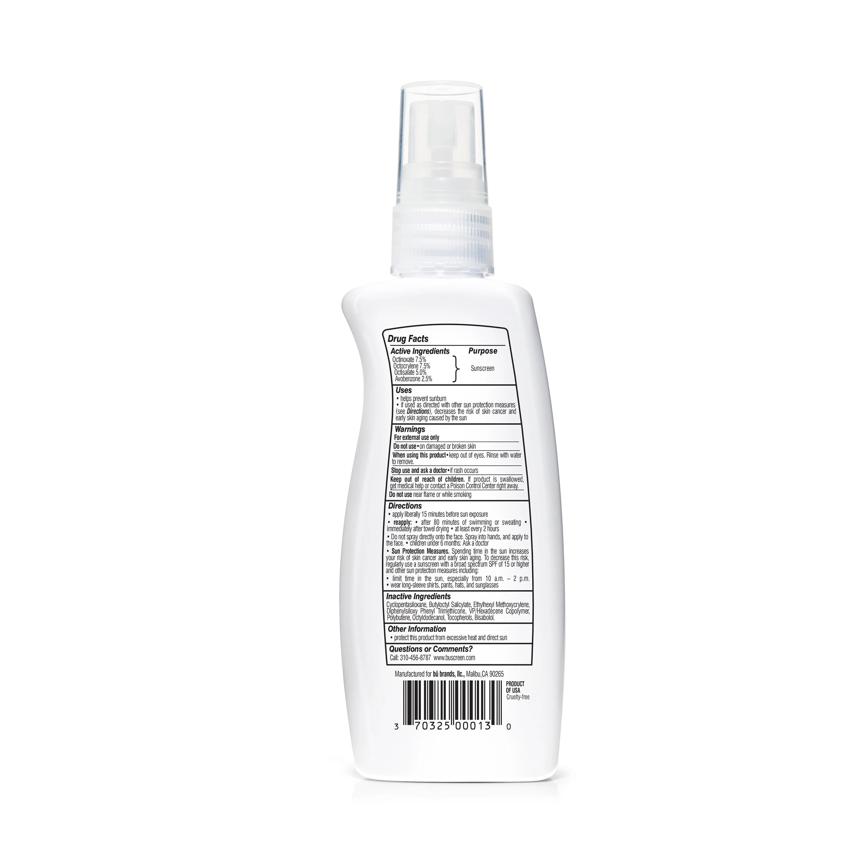 Bu SPF 30 Ultrafine WOWmist Sunscreen - Fragrance-Free LUNESCAPE