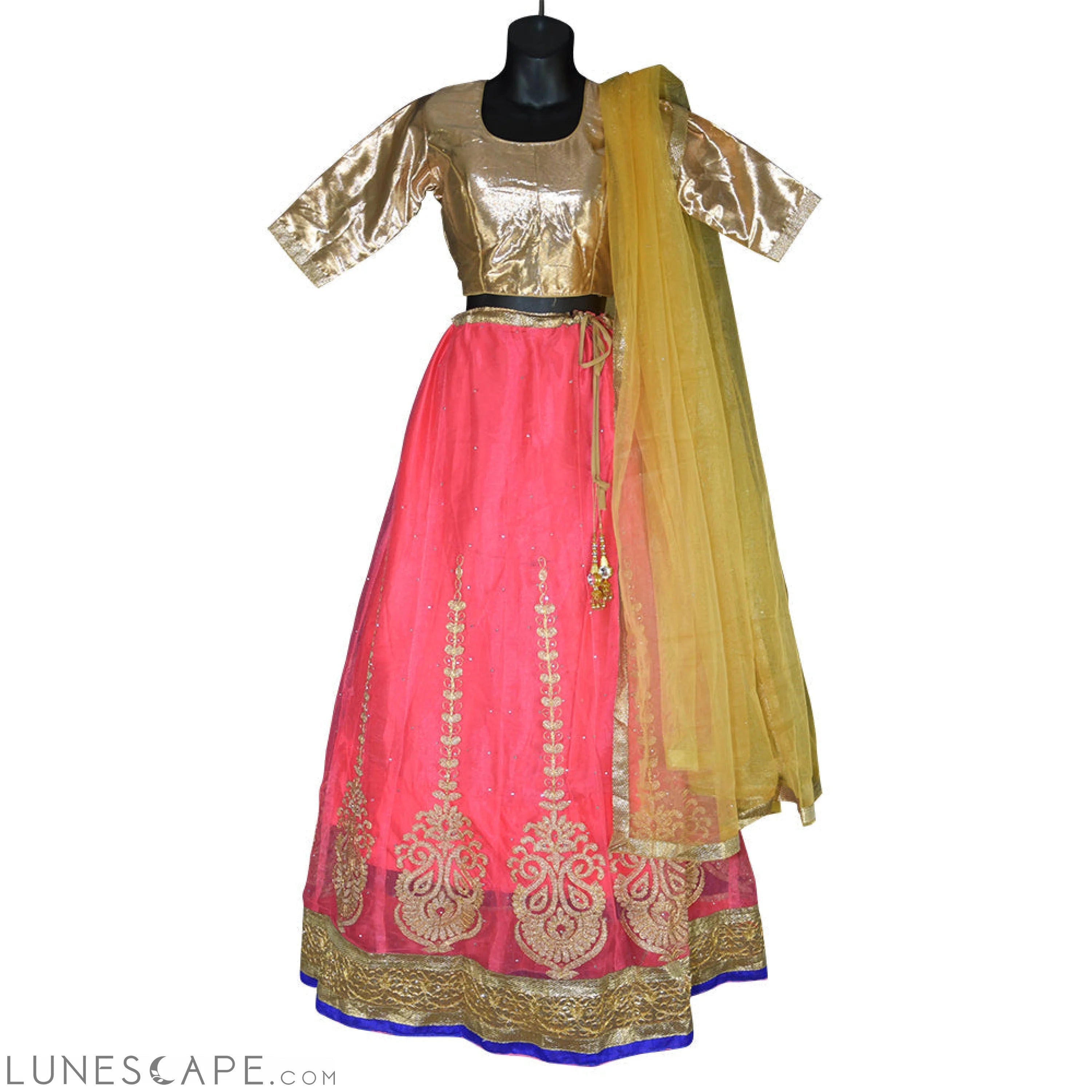 Budget Friendly  Party Lehenga in Gold and Assorted Colors. LUNESCAPE