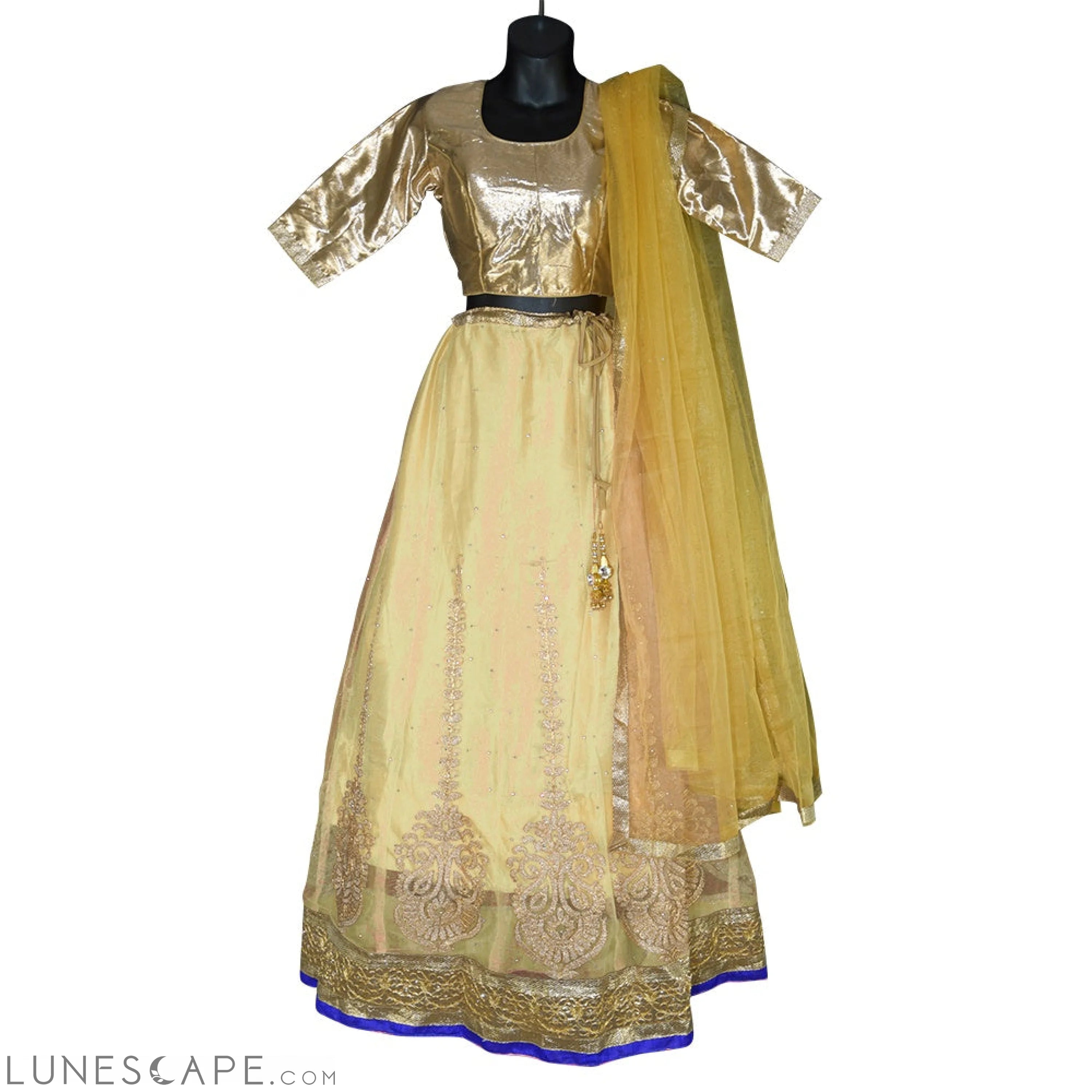 Budget Friendly  Party Lehenga in Gold and Assorted Colors. LUNESCAPE