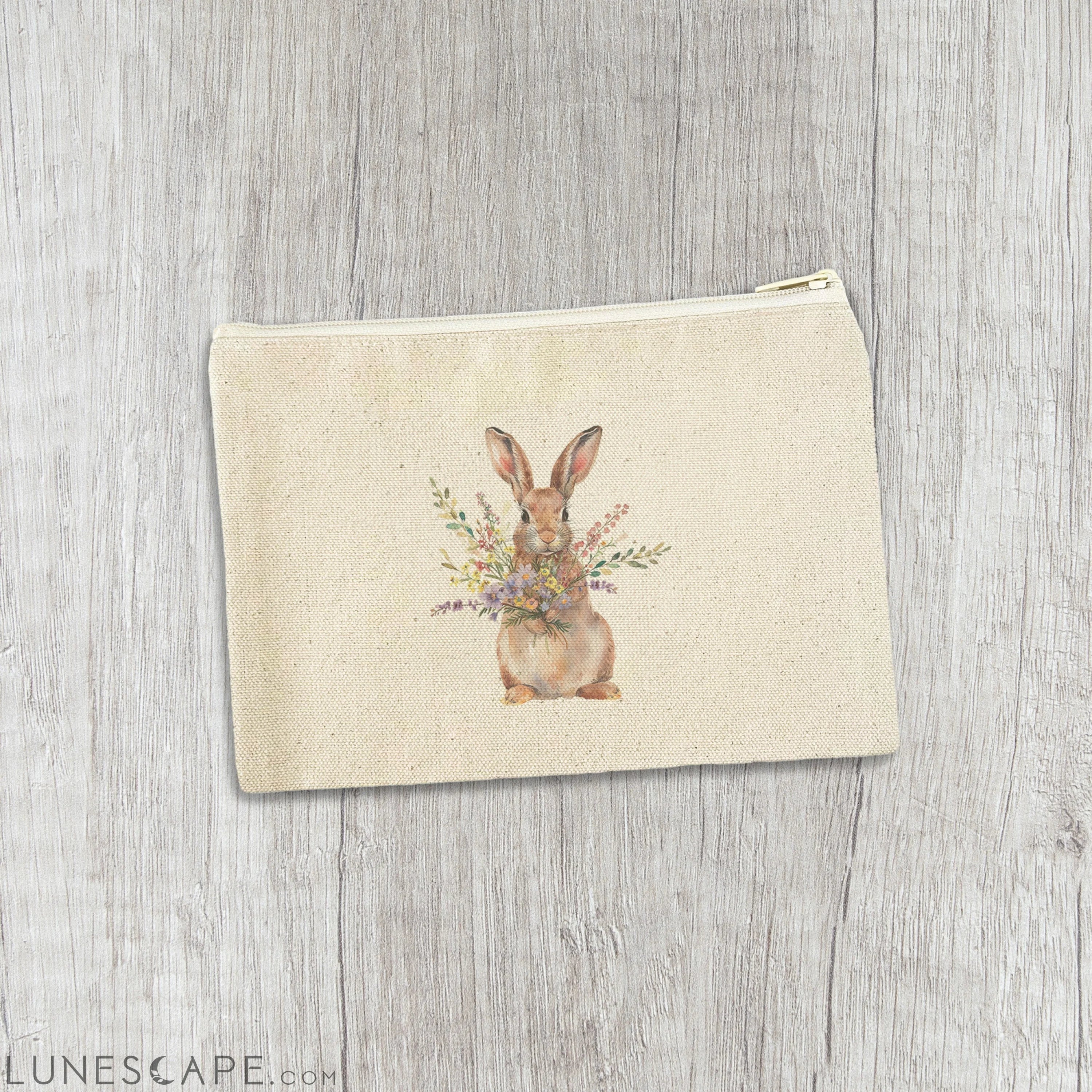 Bunny Bouquet - Canvas Zipper Pouch LUNESCAPE