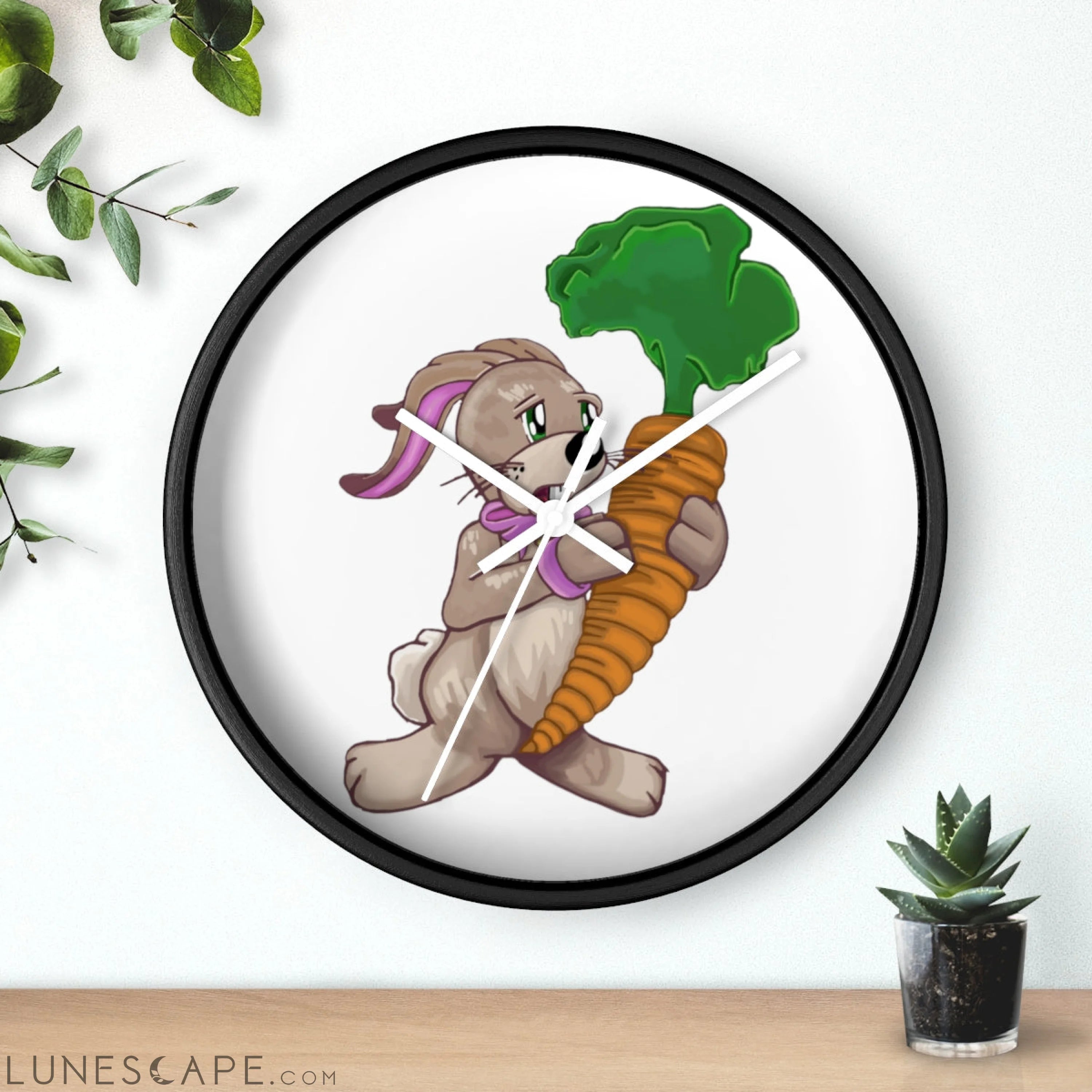 Bunny with Carrot Wall clock LUNESCAPE
