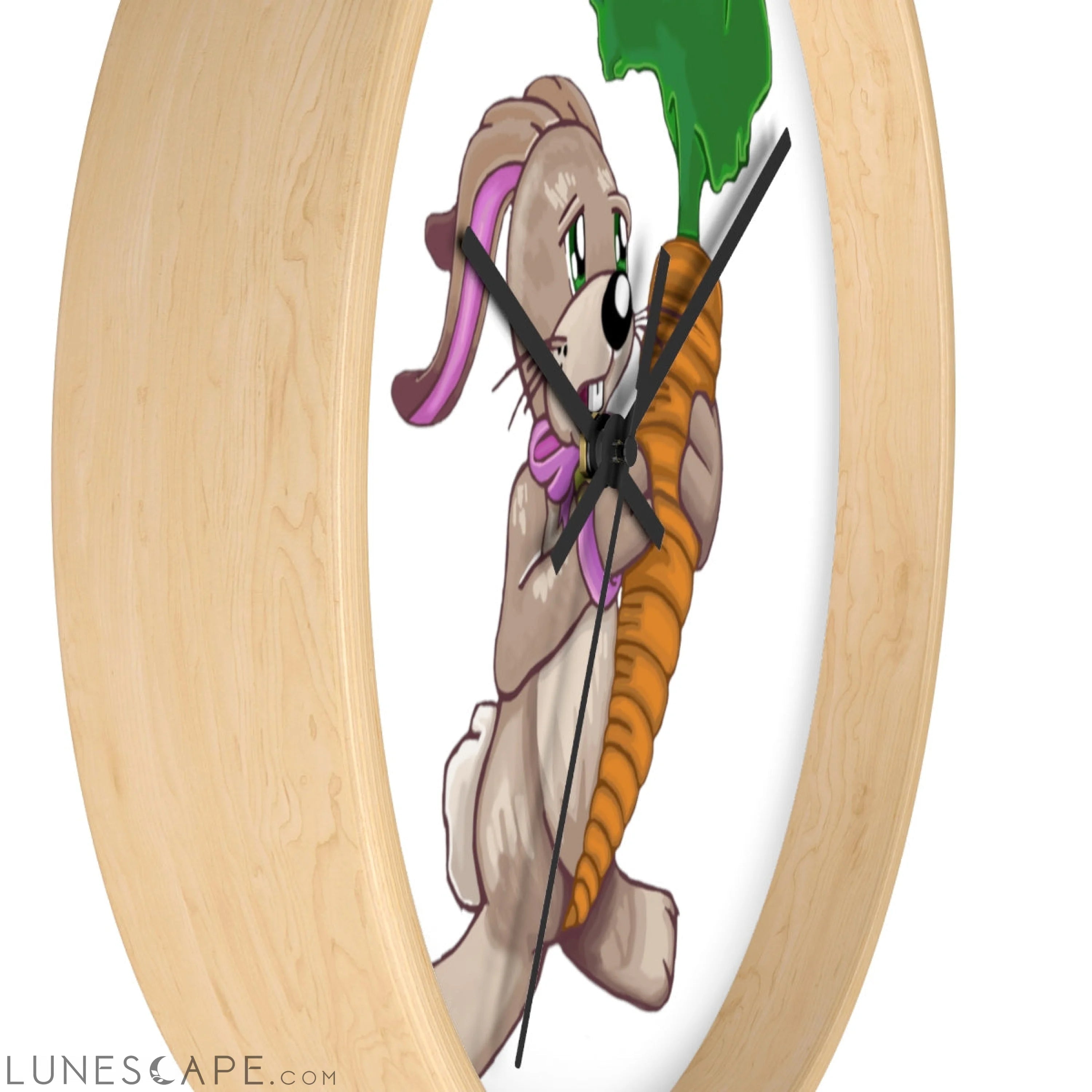 Bunny with Carrot Wall clock LUNESCAPE