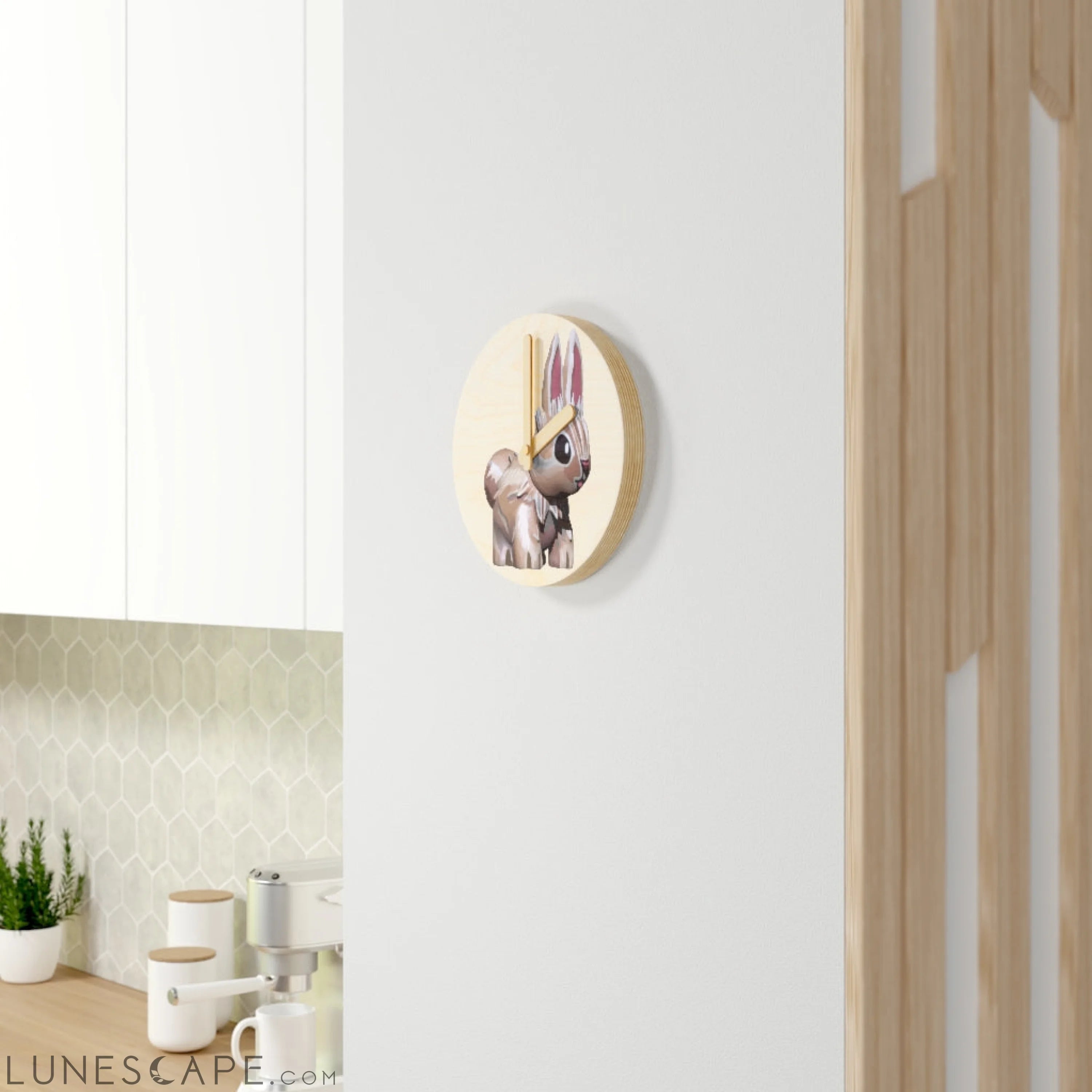 Bunny Wooden Wall Clock LUNESCAPE