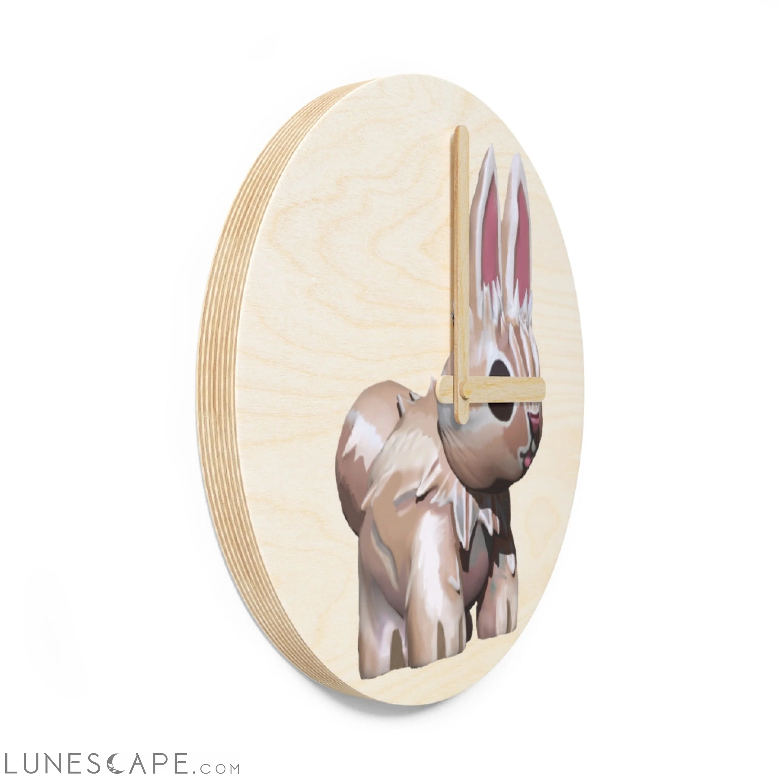 Bunny Wooden Wall Clock LUNESCAPE