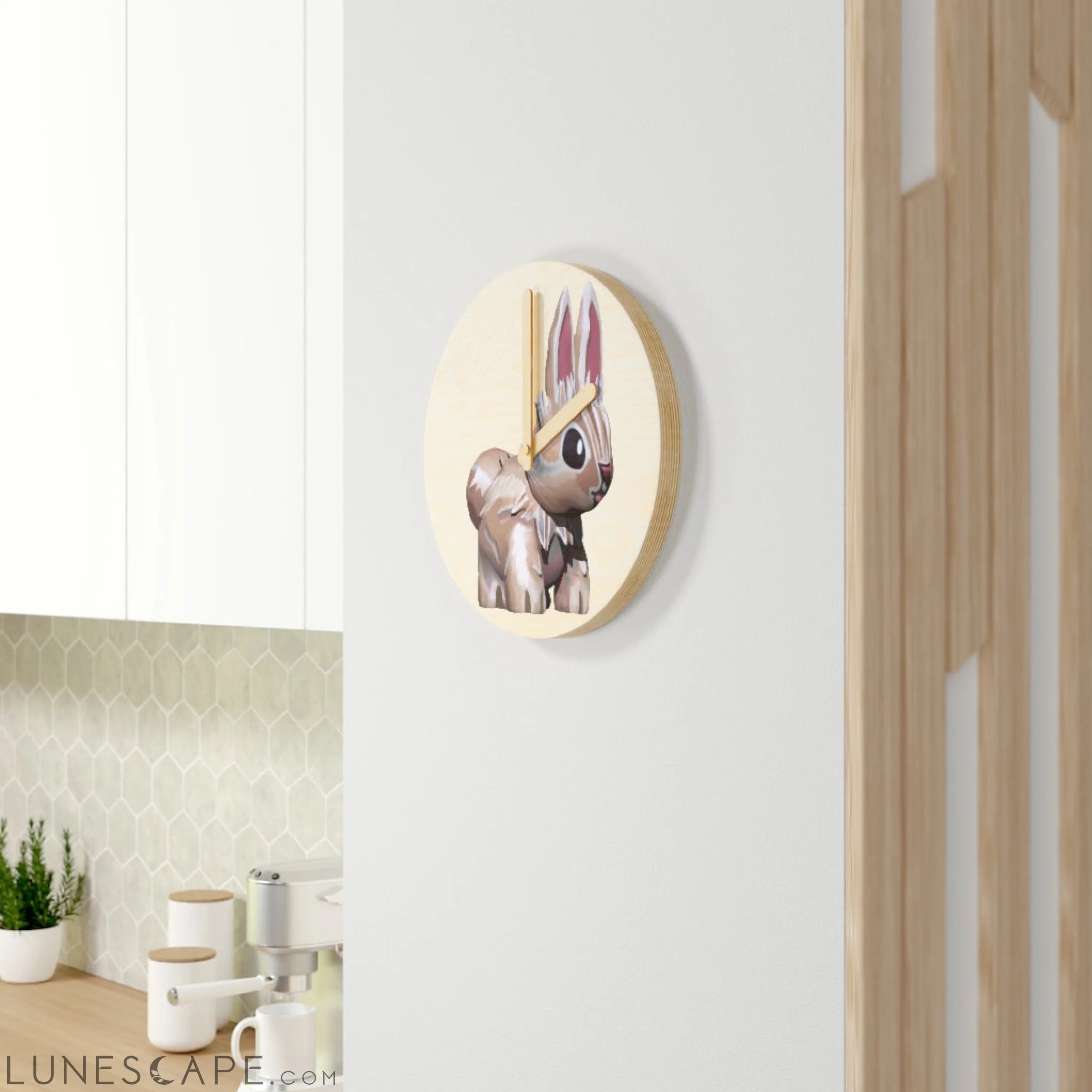Bunny Wooden Wall Clock LUNESCAPE