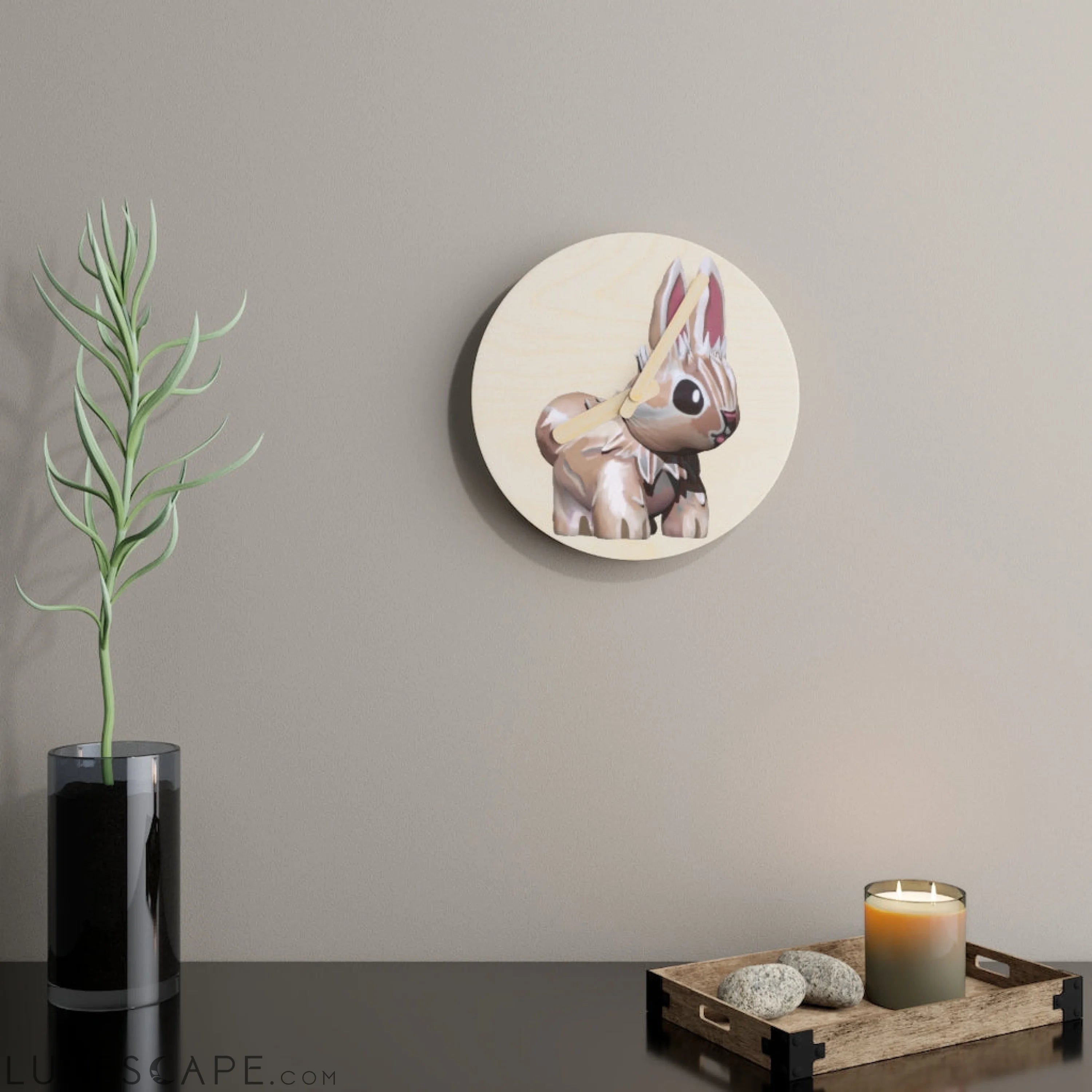 Bunny Wooden Wall Clock LUNESCAPE