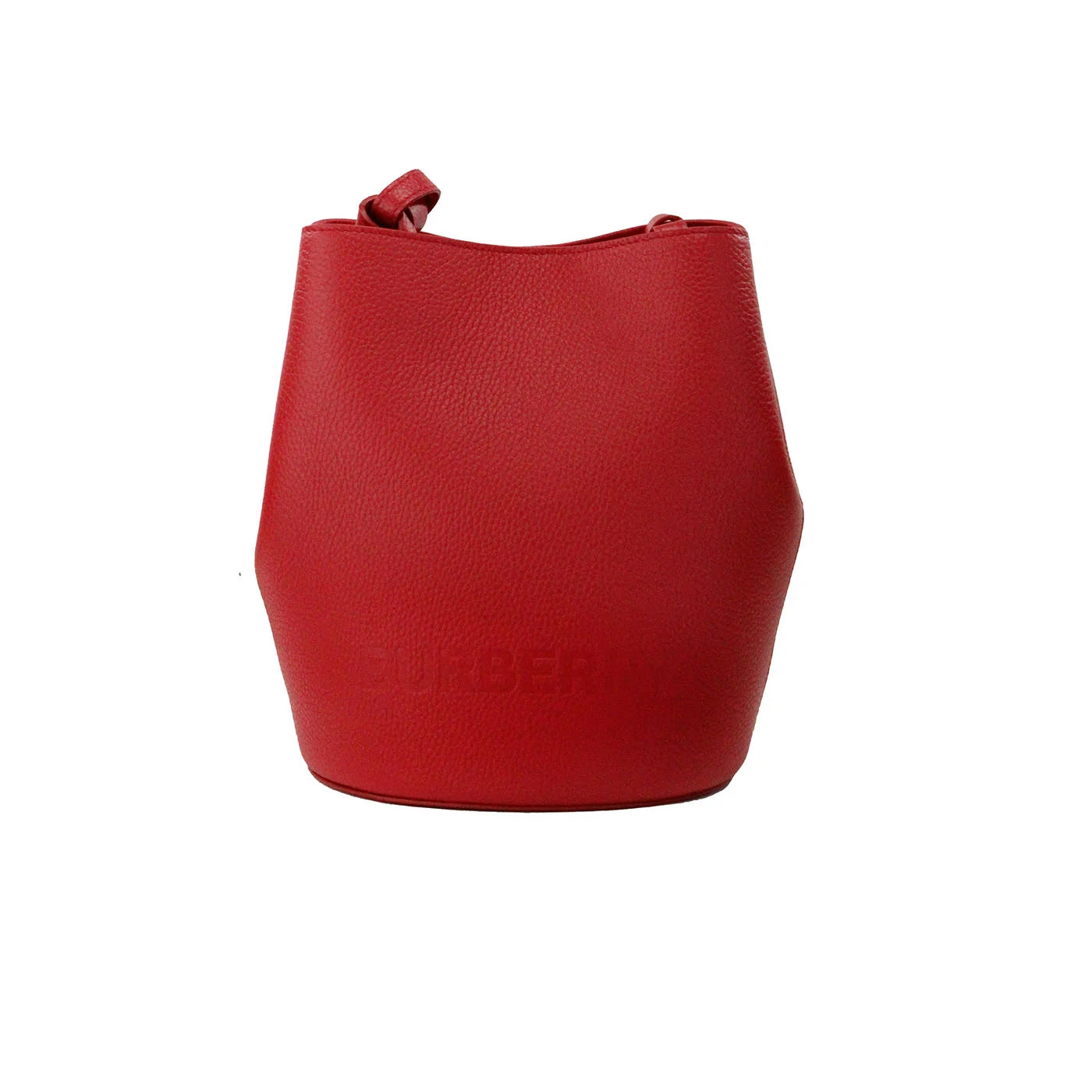 Burberry Lorne Small Red Pebbled Leather Bucket Crossbody Purse Bag LUNESCAPE