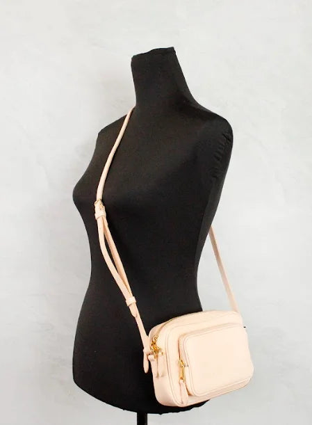 Burberry Small Branded Peach Pink Grainy Leather Camera Crossbody Bag LUNESCAPE