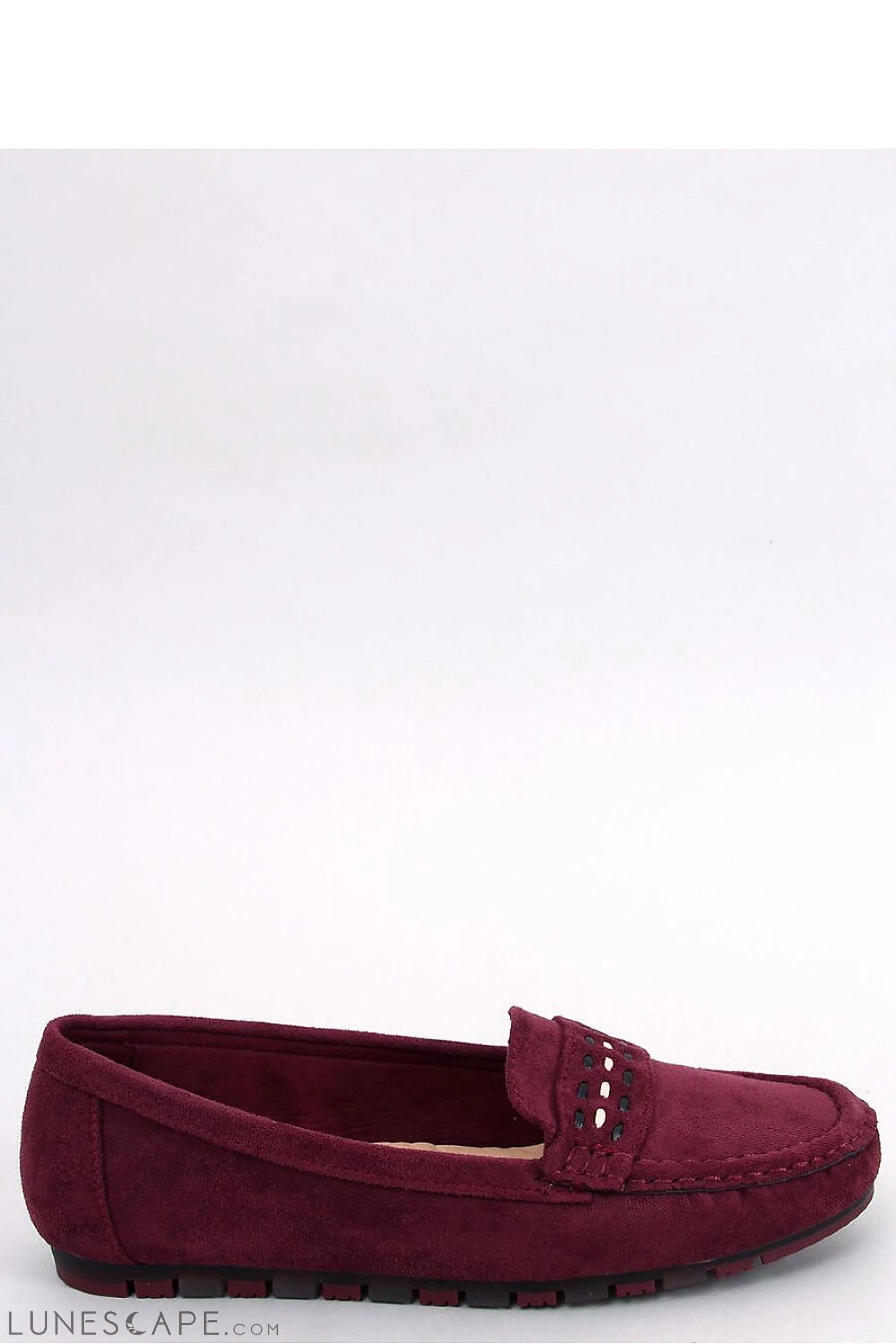 Burgundy Eco-Suede Driving Loafers for Women – Classic Slip-On Flats LUNESCAPE