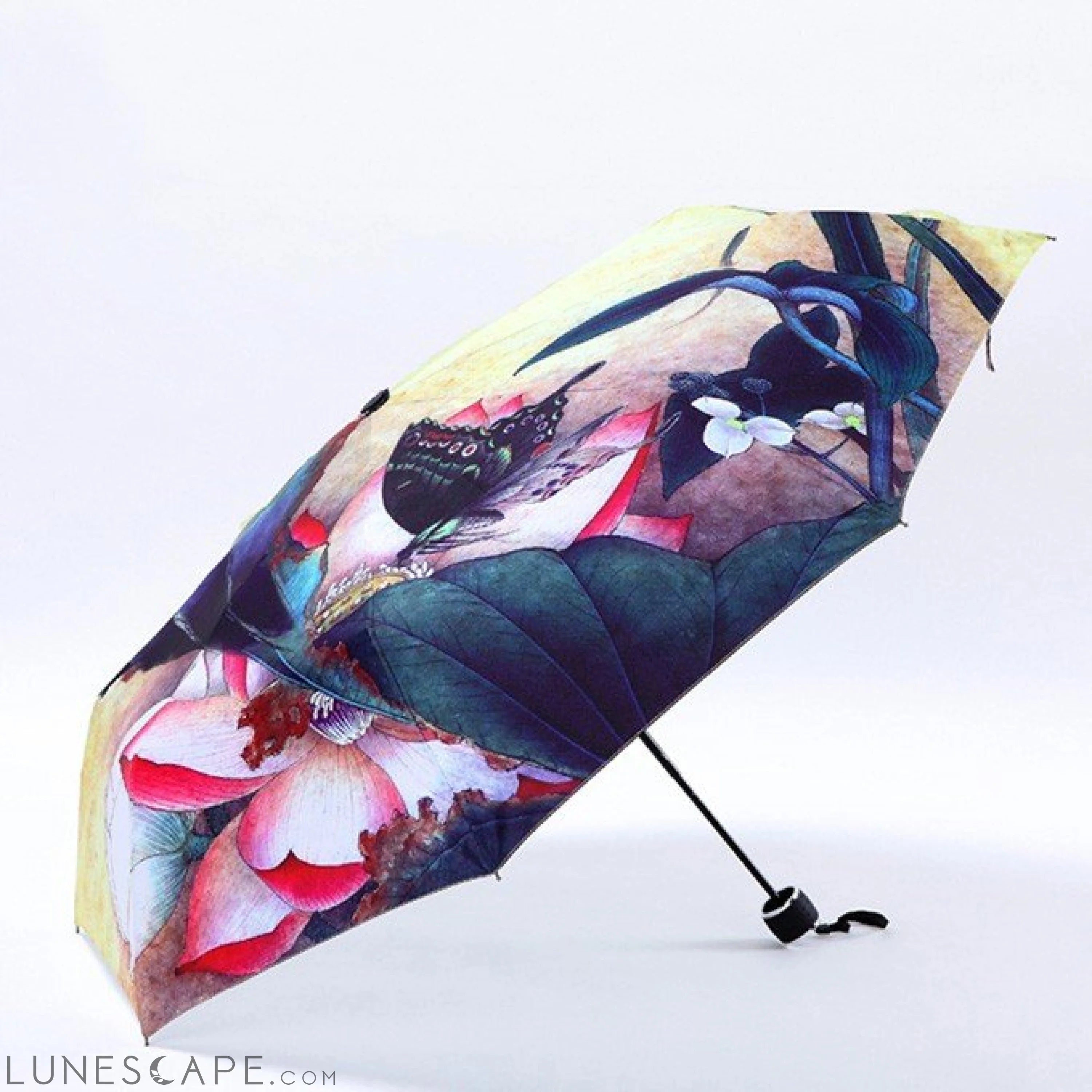 Butterflies and Flowers Sunny Umbrella LUNESCAPE