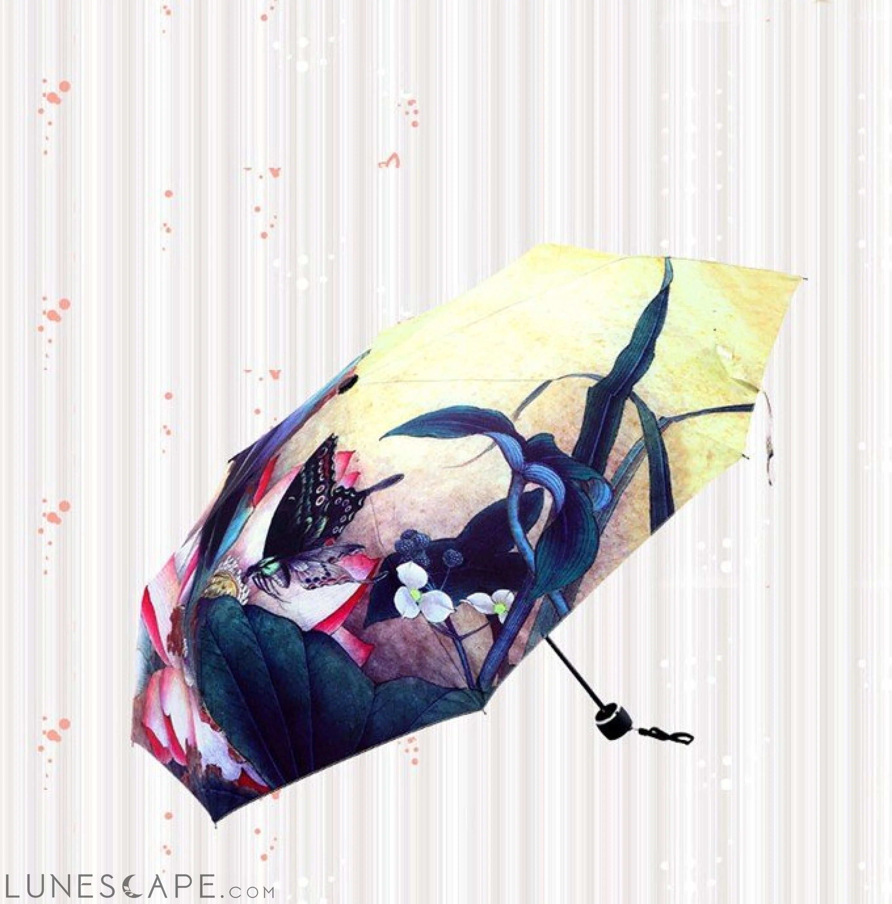 Butterflies and Flowers Sunny Umbrella LUNESCAPE