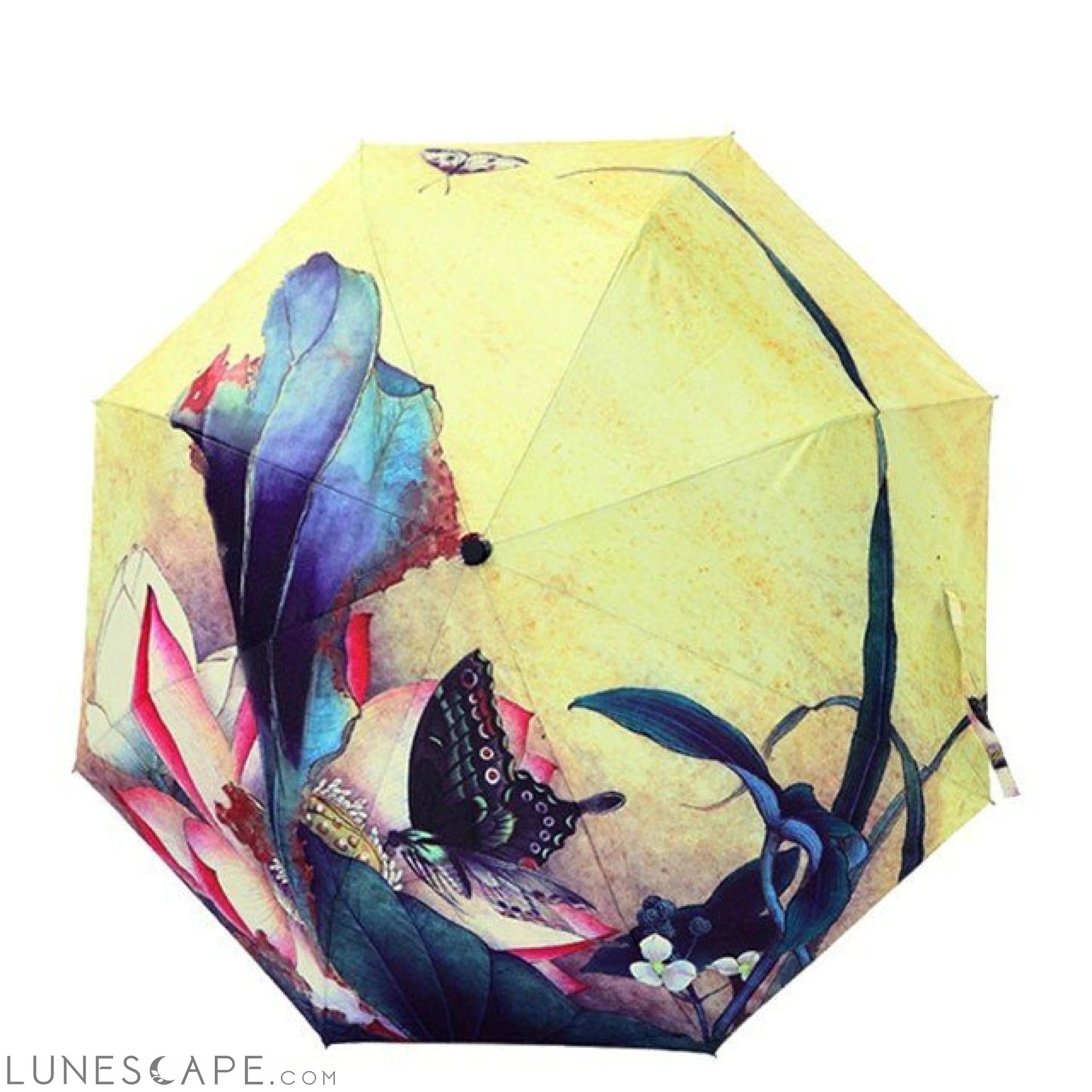 Butterflies and Flowers Sunny Umbrella LUNESCAPE