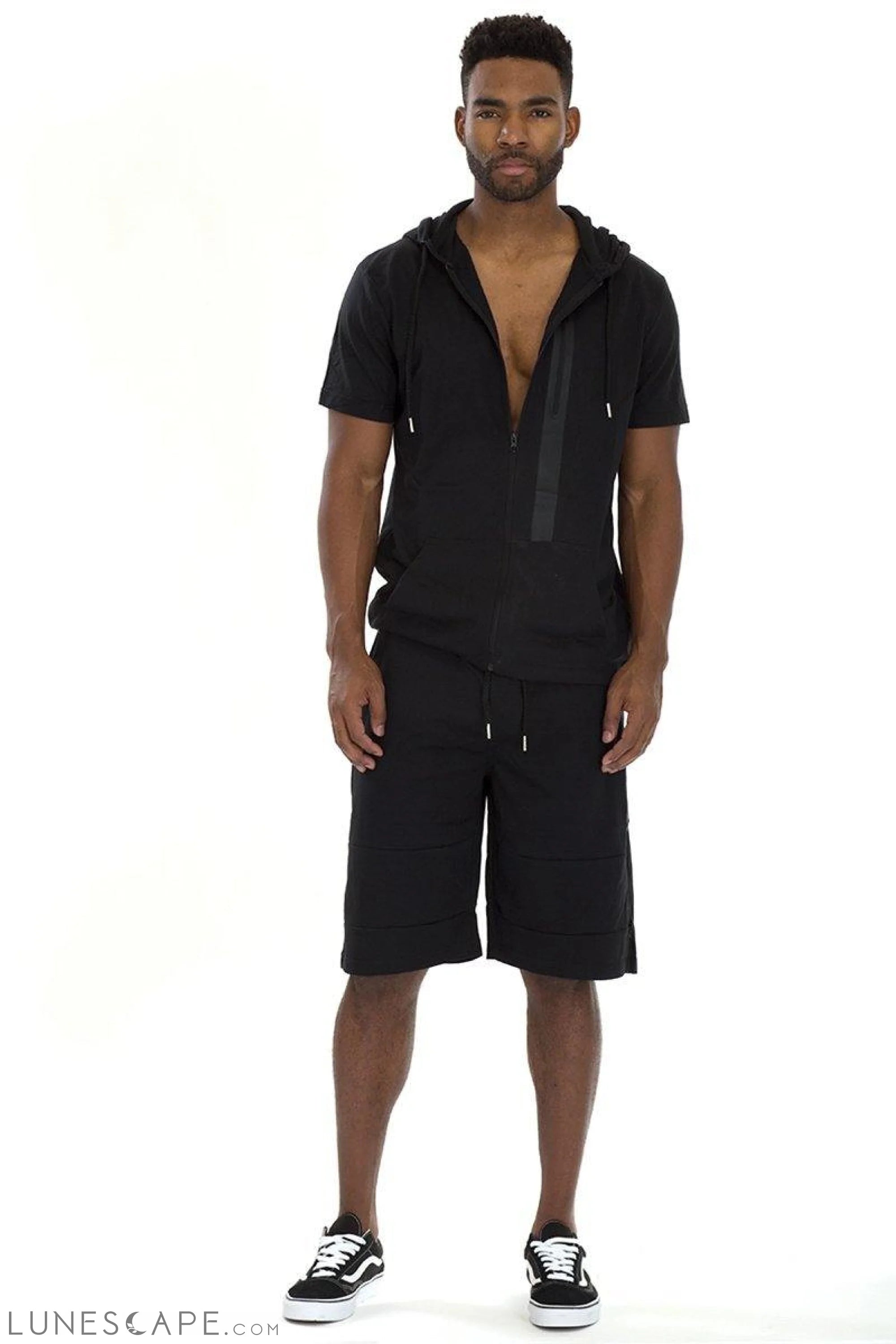 CAGE SHORT ATHLETIC SET- BLACK LUNESCAPE