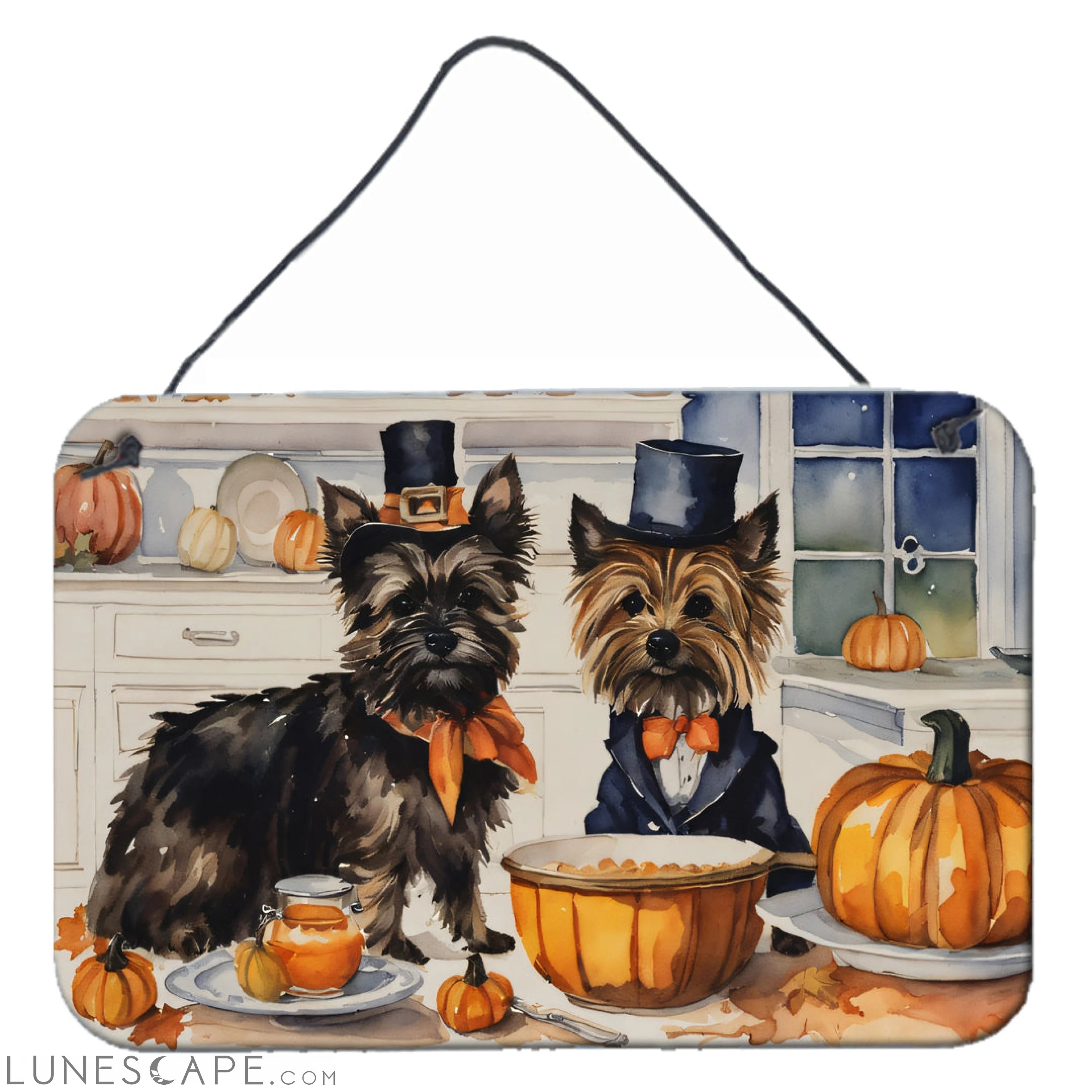 Cairn Terrier Fall Thanksgiving Kitchen Pumpkins Wall or Door Hanging Prints LUNESCAPE