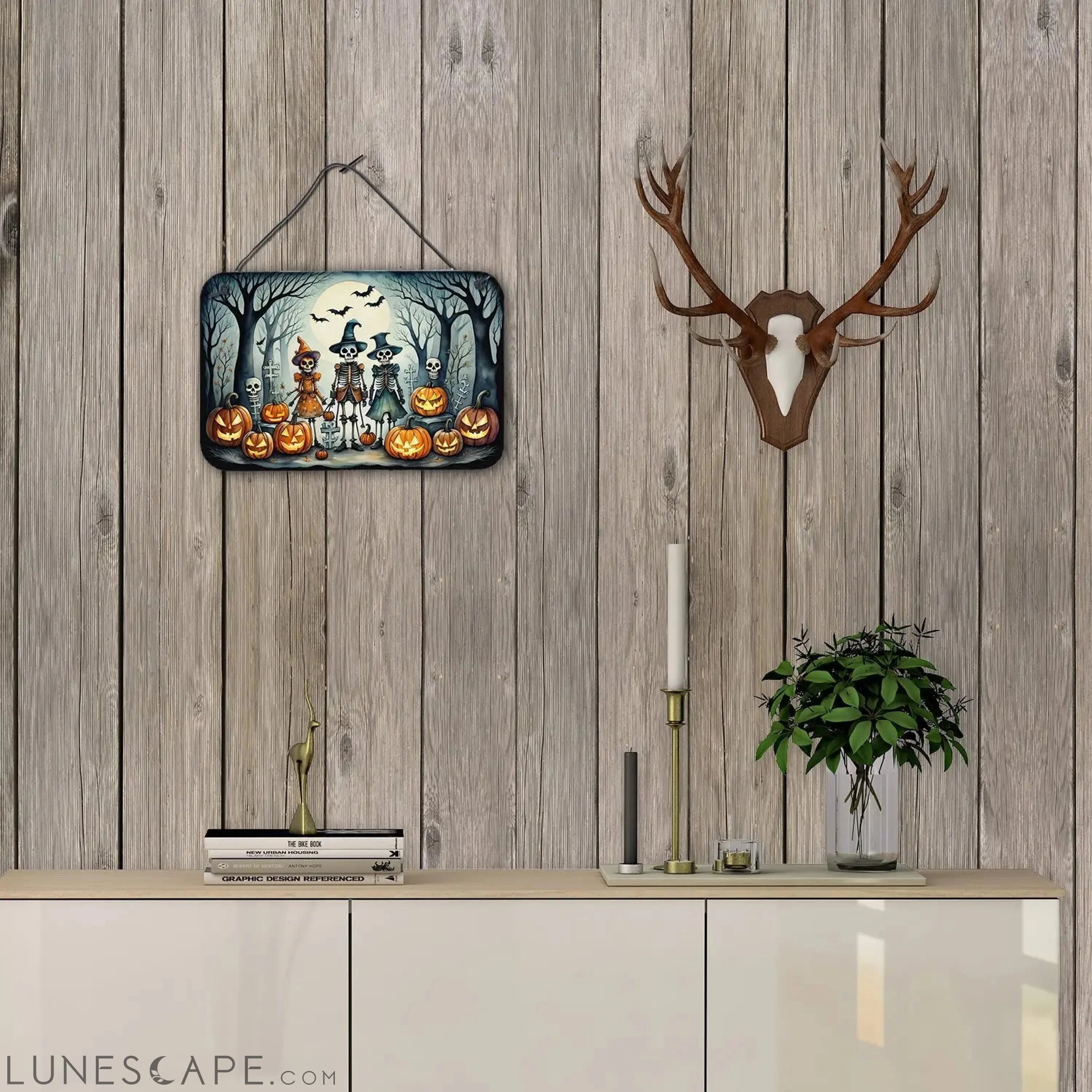 Calacas Skeletons Spooky Halloween Wall or Door Hanging Prints LUNESCAPE