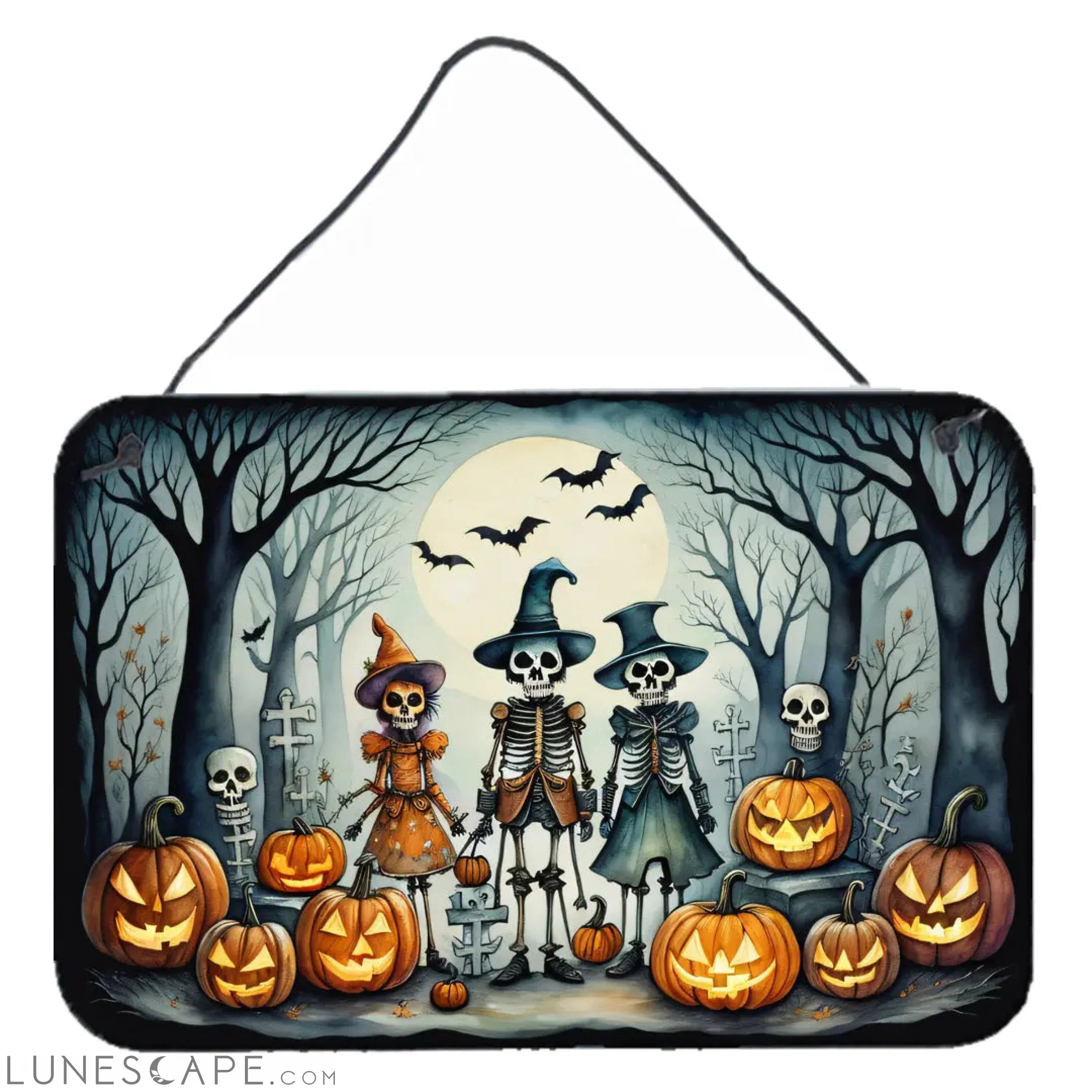 Calacas Skeletons Spooky Halloween Wall or Door Hanging Prints LUNESCAPE