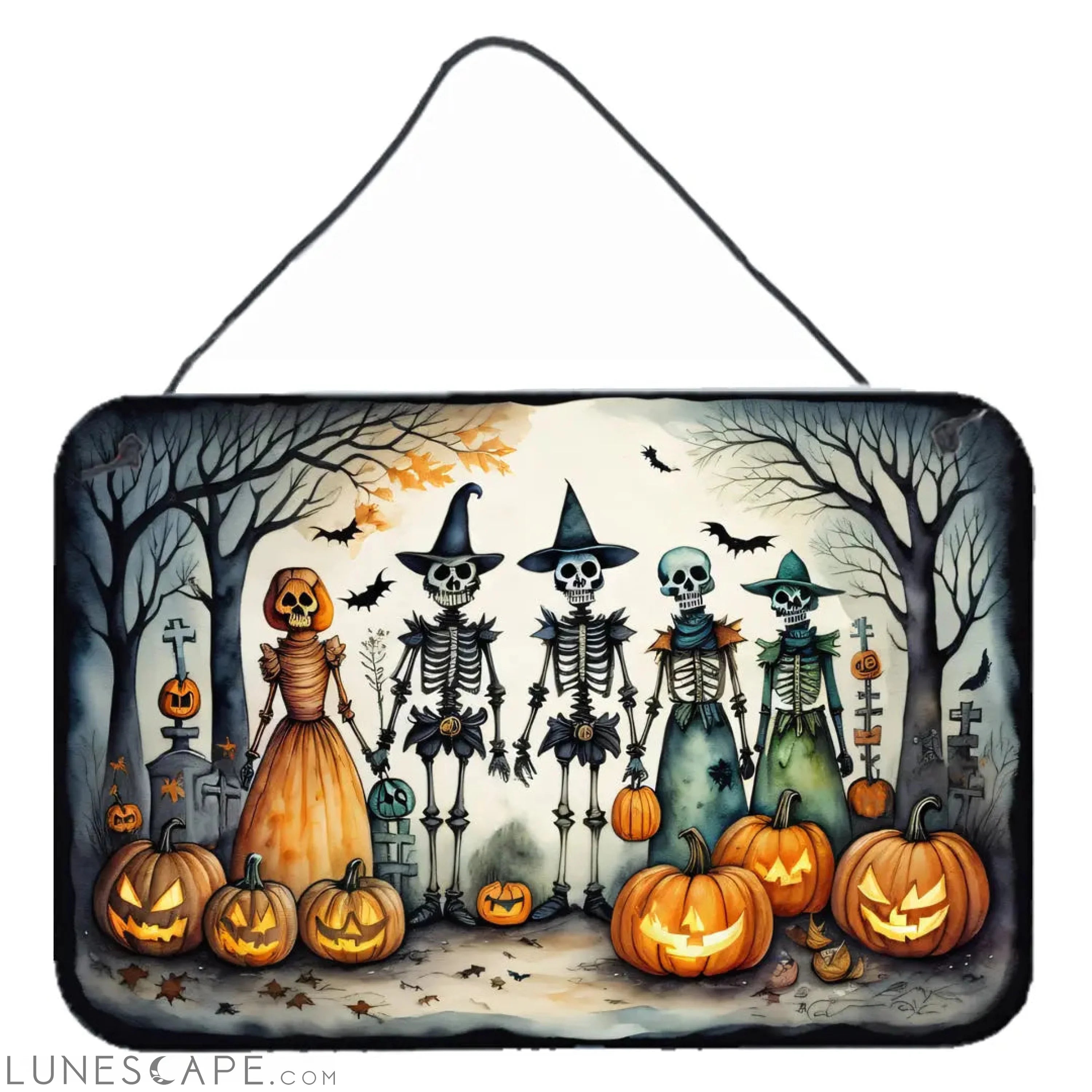 Calacas Skeletons Spooky Halloween Wall or Door Hanging Prints LUNESCAPE
