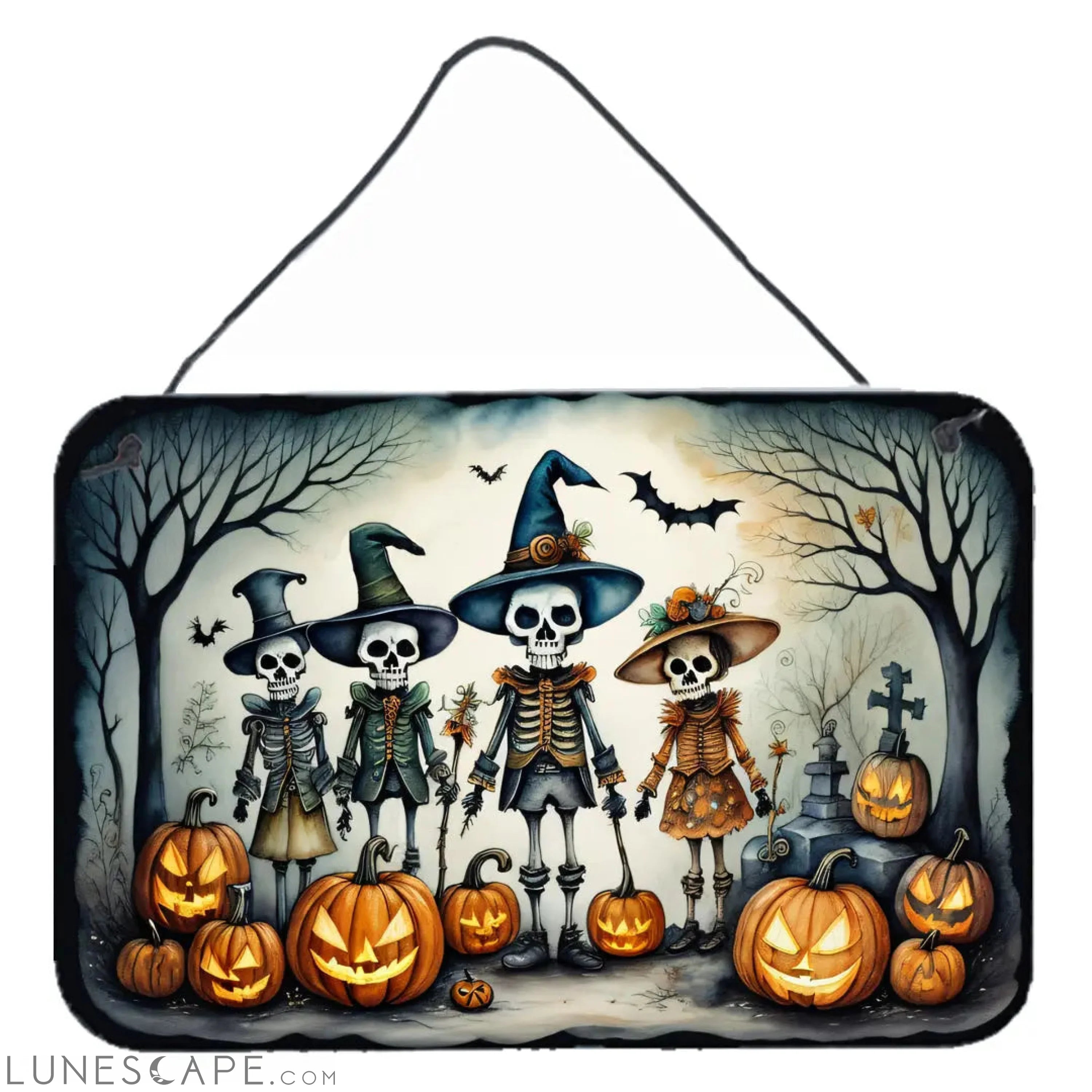 Calacas Skeletons Spooky Halloween Wall or Door Hanging Prints LUNESCAPE