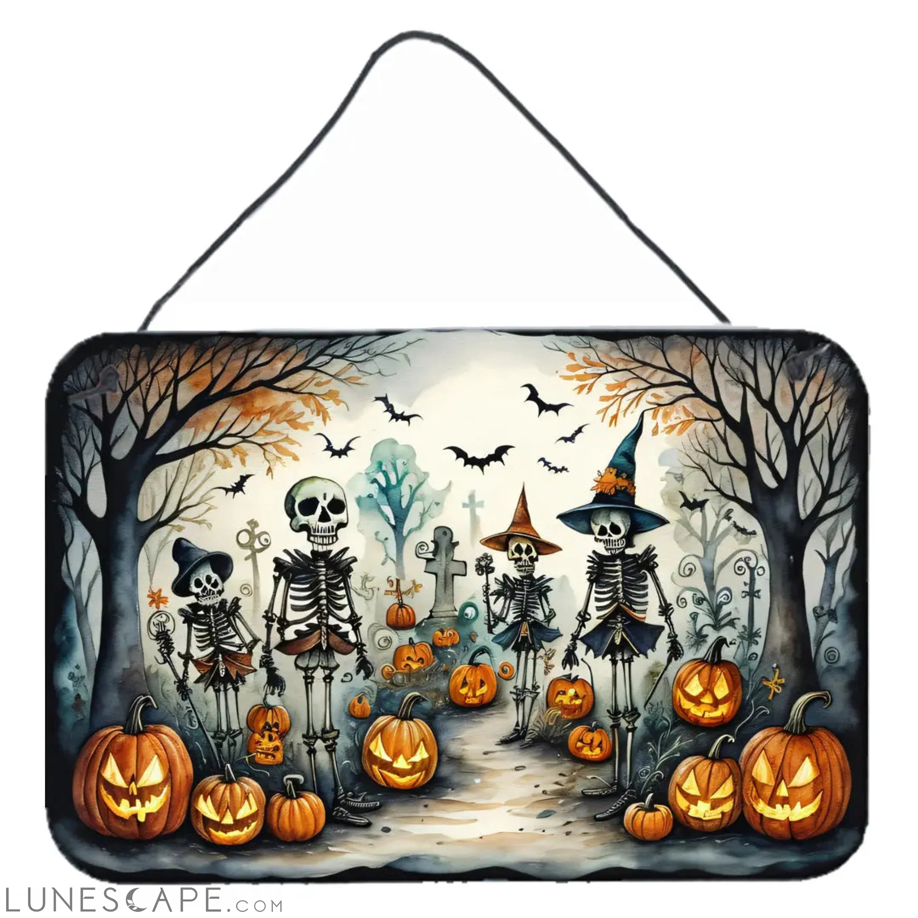 Calacas Skeletons Spooky Halloween Wall or Door Hanging Prints LUNESCAPE