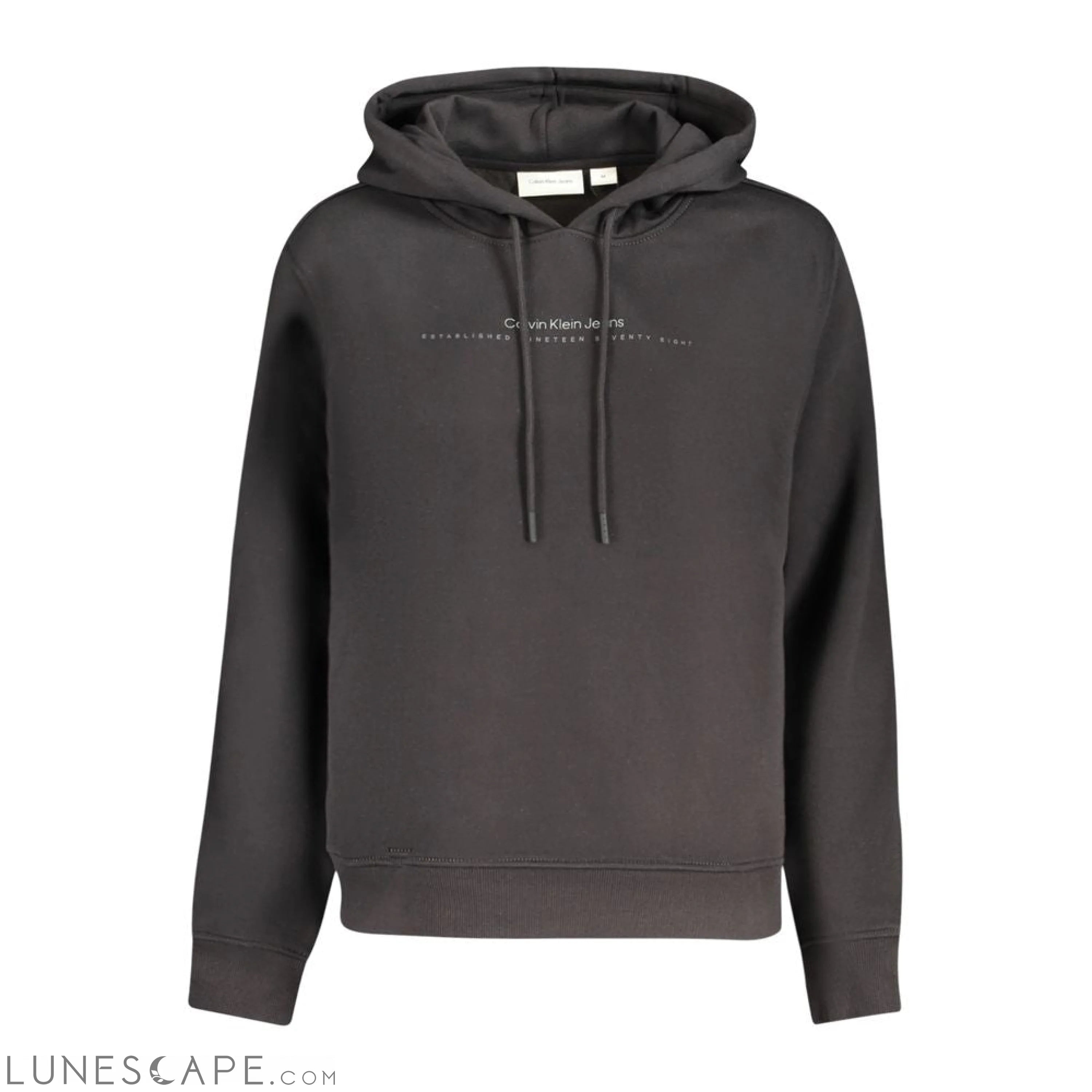 Calvin Klein Black Cotton Women Hoodie Sweatshirt LUNESCAPE