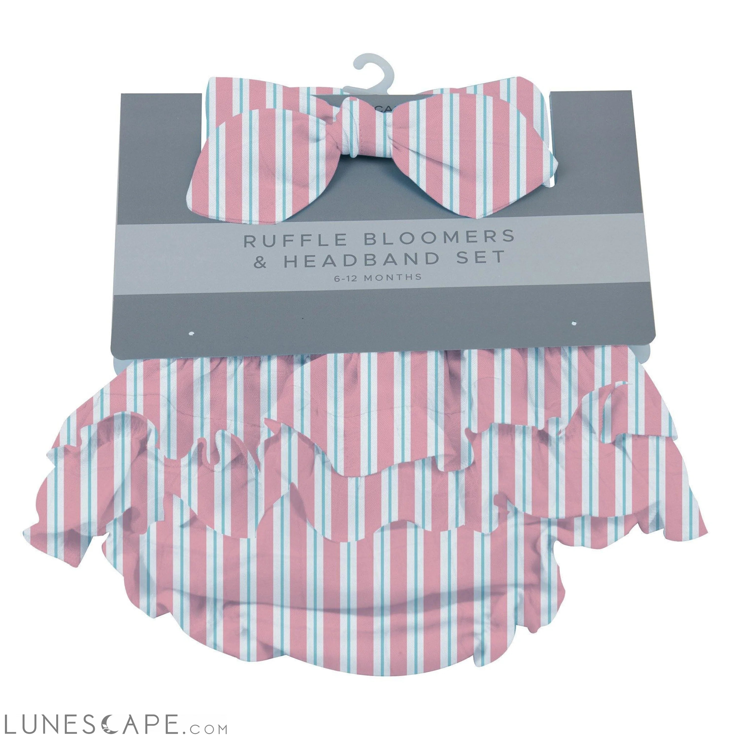 Candy Stripe Ruffle Bloomers and Headband Set LUNESCAPE