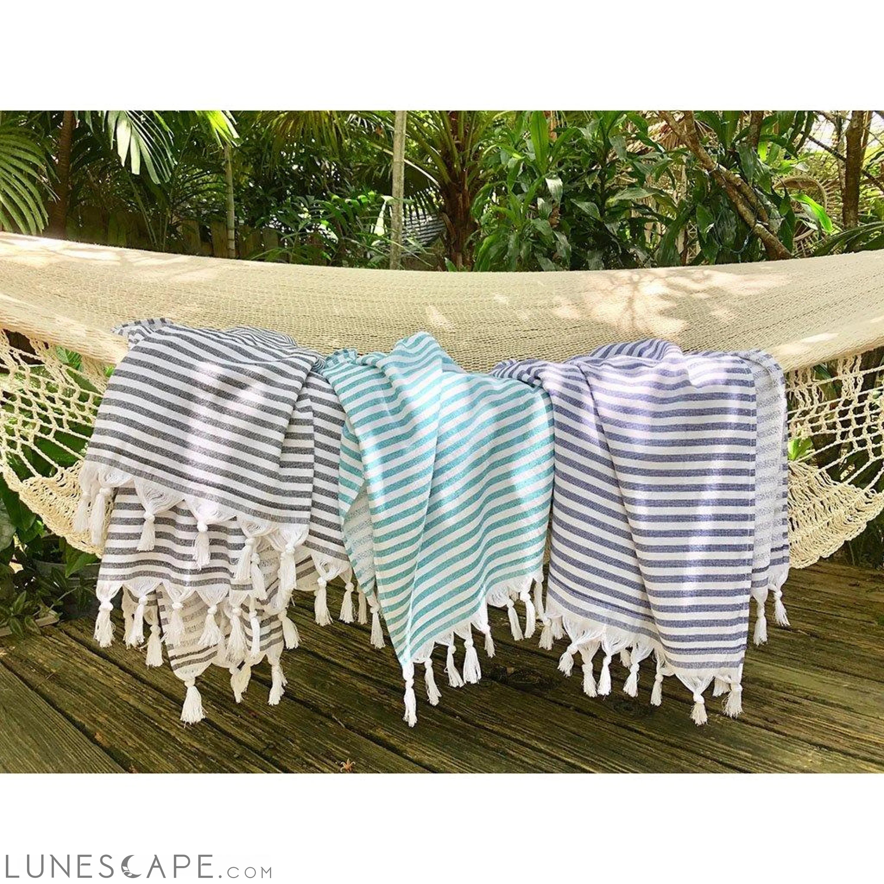 Candy Stripe Terry Turkish Towel LUNESCAPE