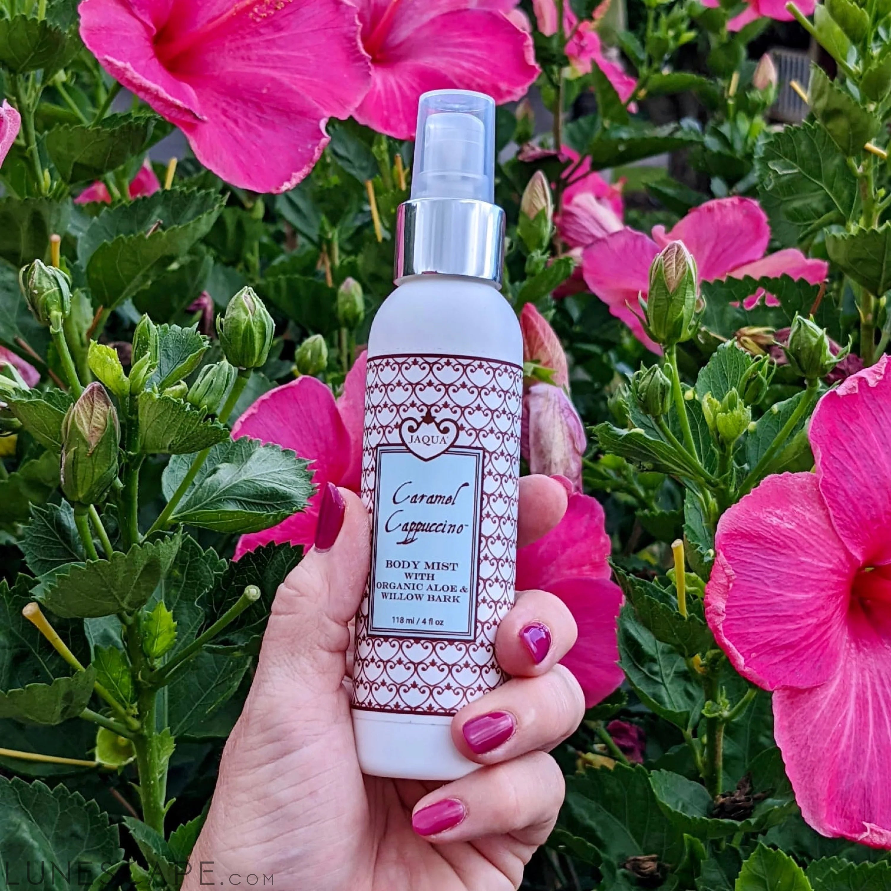 Caramel Cappuccino Hydrating Body Mist With Organic Aloe & Willow Bark LUNESCAPE