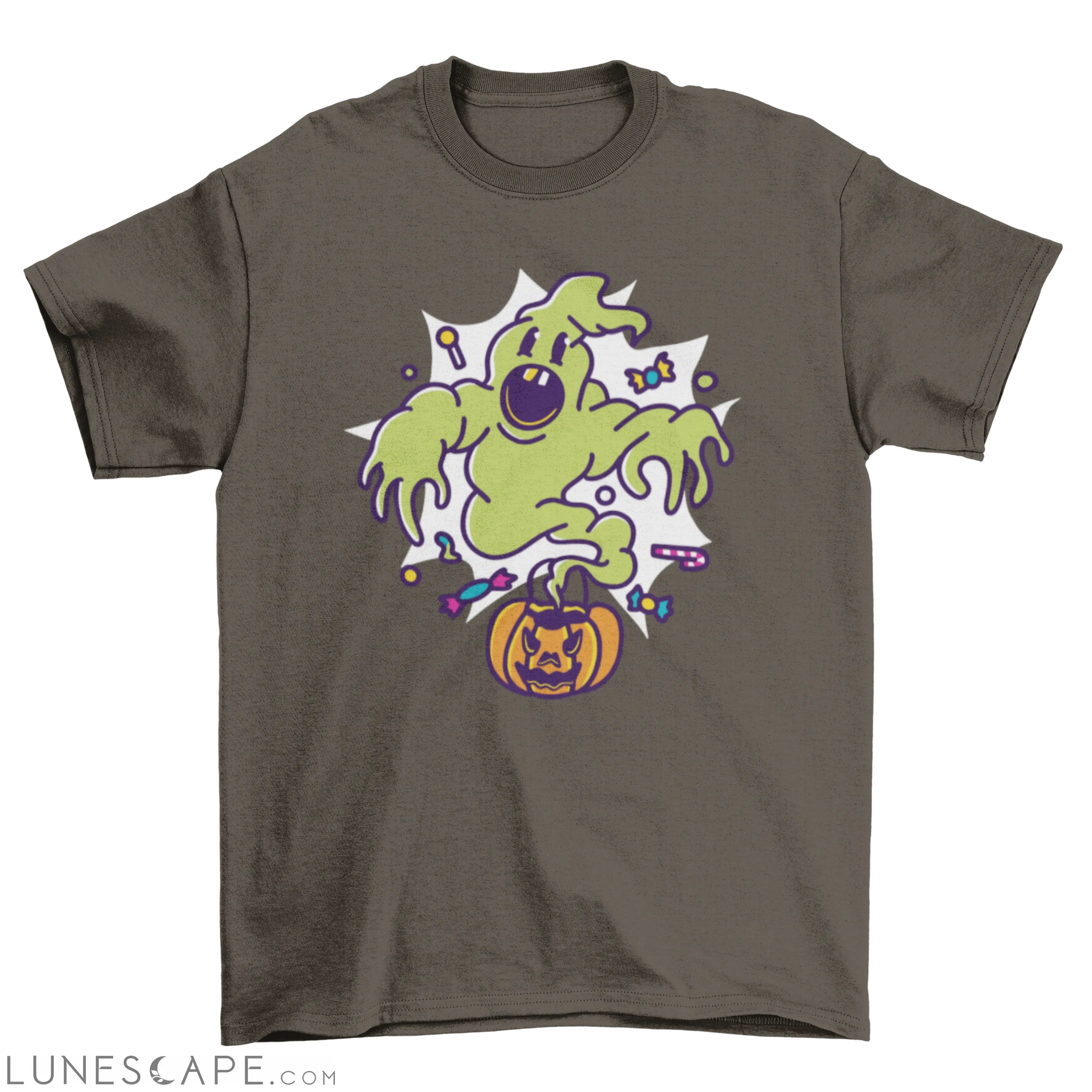 Cartoon ghost pumpkin halloween t-shirt LUNESCAPE