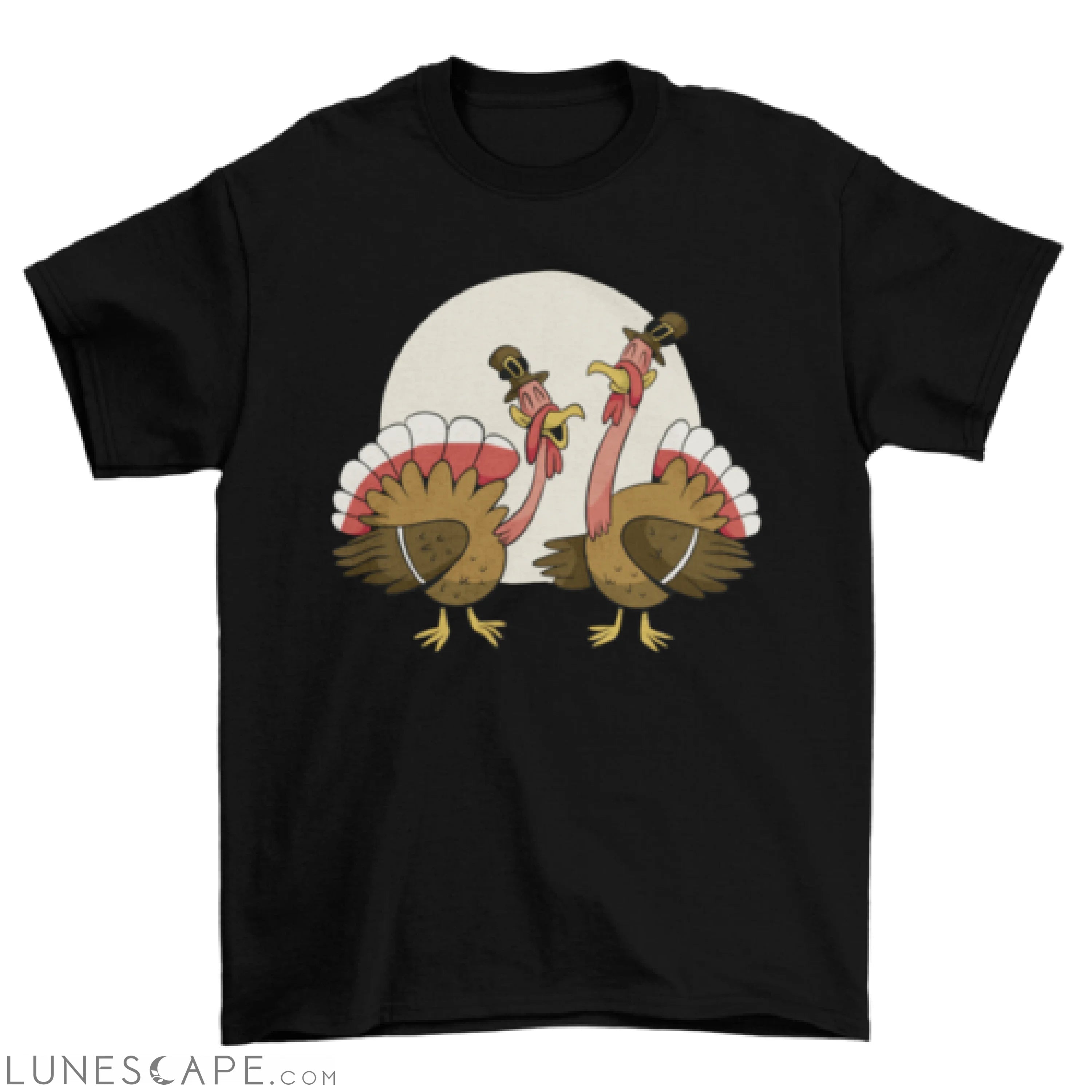 Cartoon Thanksgiving turkeys t-shirt design LUNESCAPE