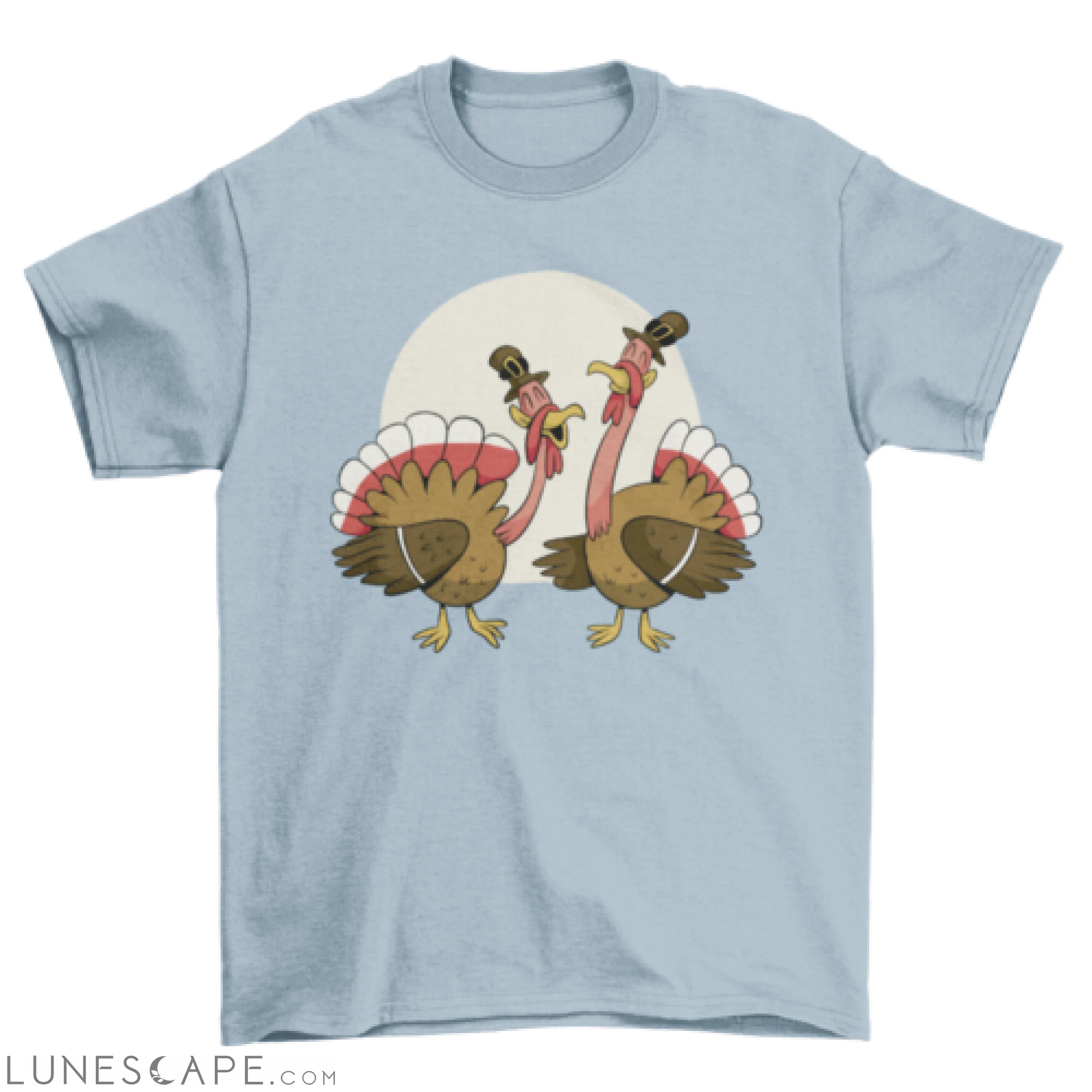 Cartoon Thanksgiving turkeys t-shirt design LUNESCAPE