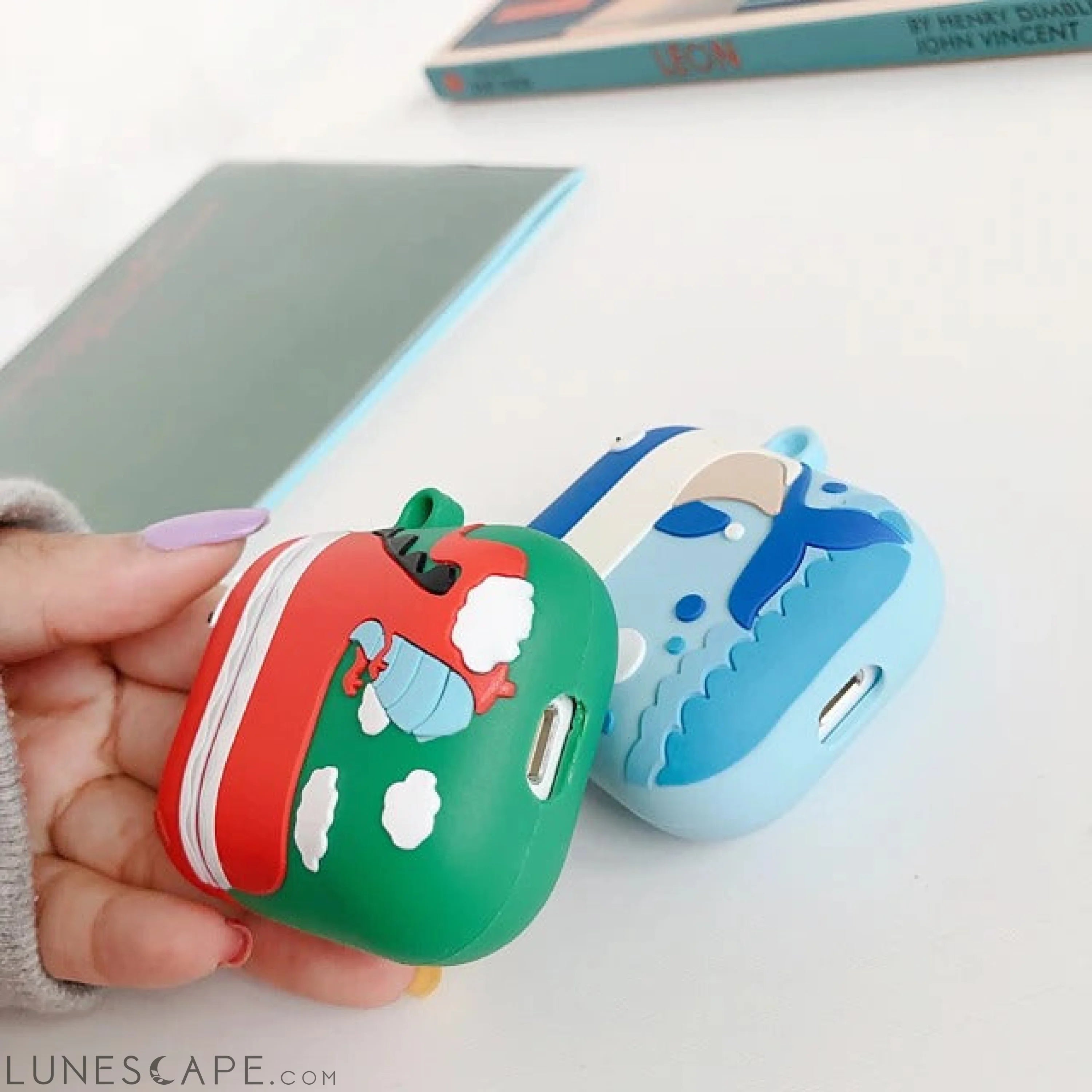 Cartoon Whale Dinosaur AirPods Headphone Case LUNESCAPE