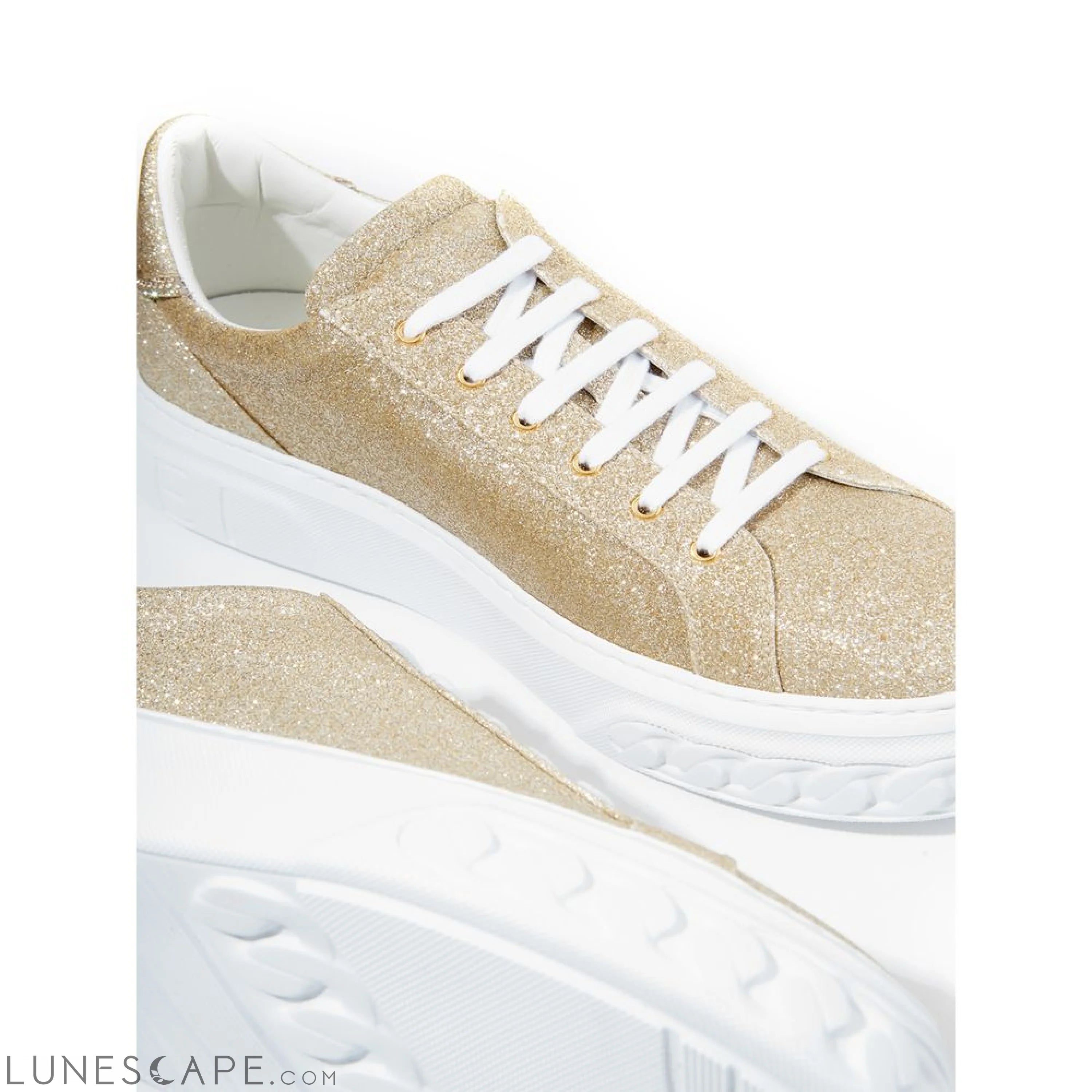 Casadei Elegant Gold Leather Sneakers LUNESCAPE