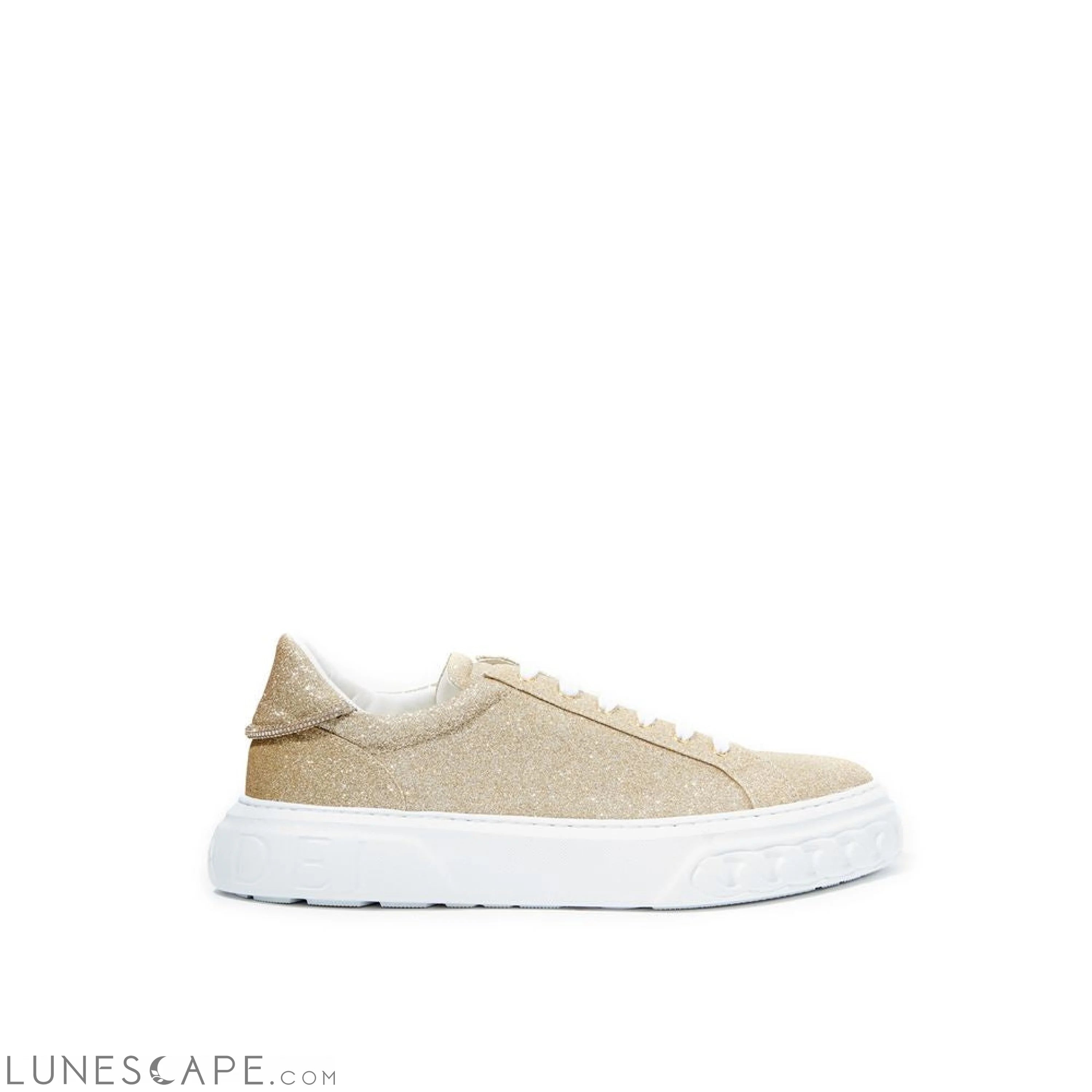 Casadei Elegant Gold Leather Sneakers LUNESCAPE