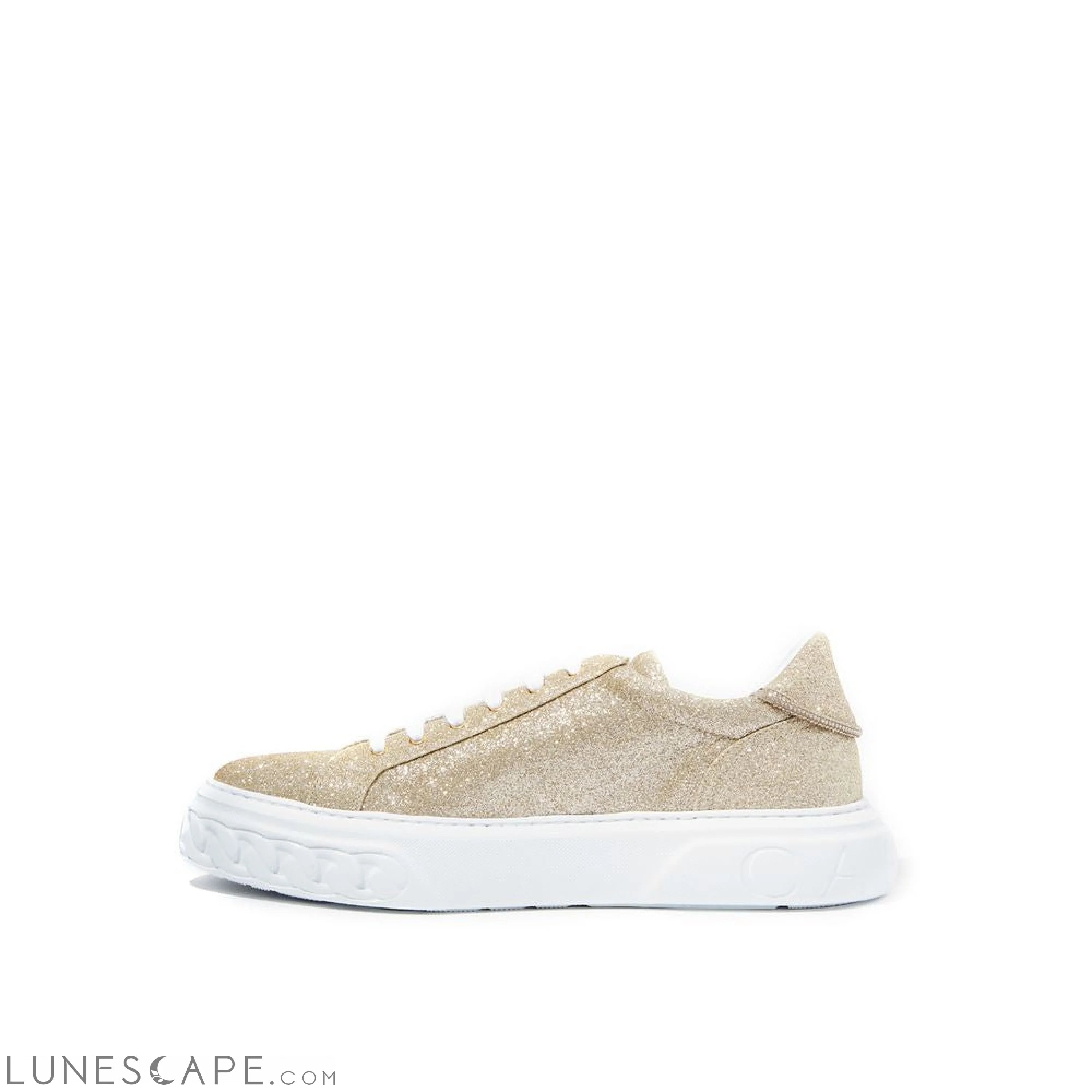 Casadei Elegant Gold Leather Sneakers LUNESCAPE