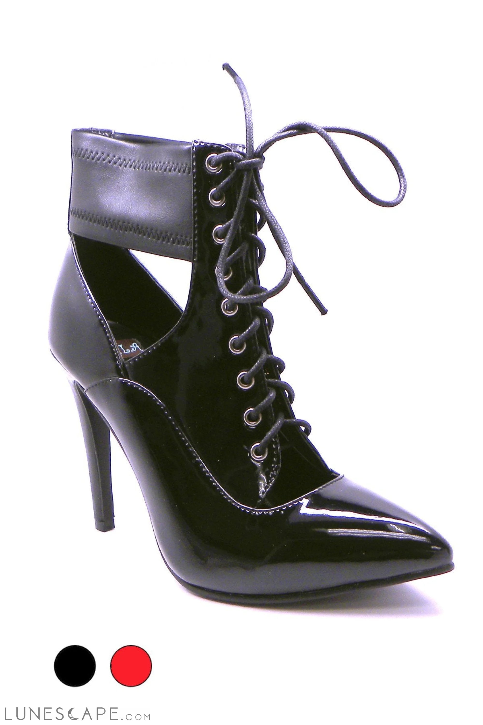 CASANOVA Lace-Up Pointed Toe Victorian Heeled Ankle Boot LUNESCAPE